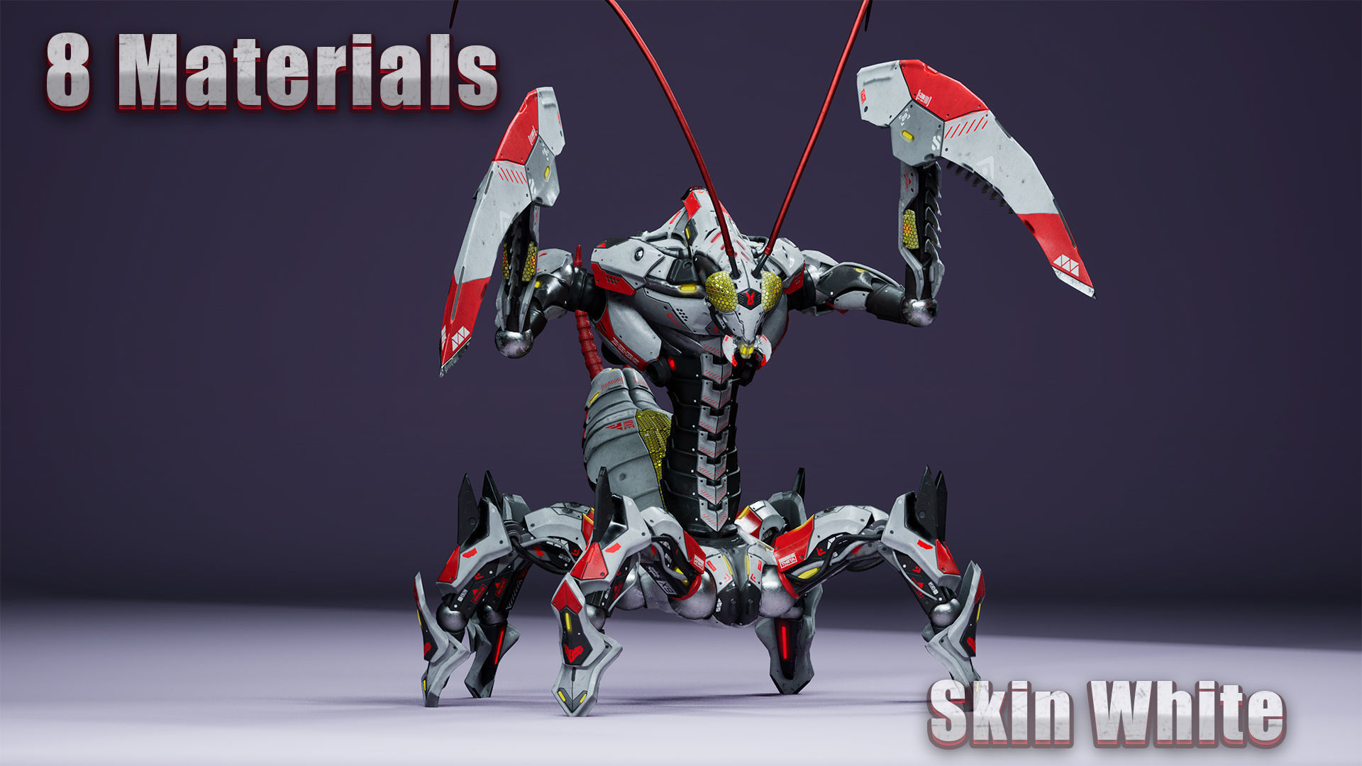 SciFi Insect Mantis Low-poly 3D model_21