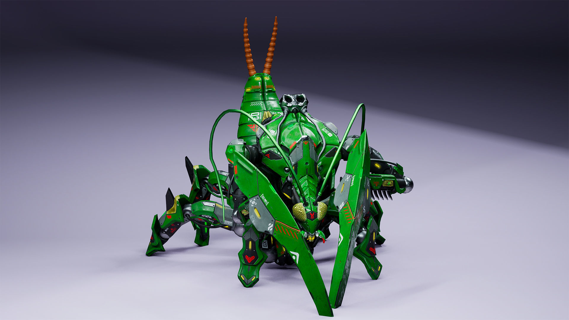 SciFi Insect Mantis Low-poly 3D model_11