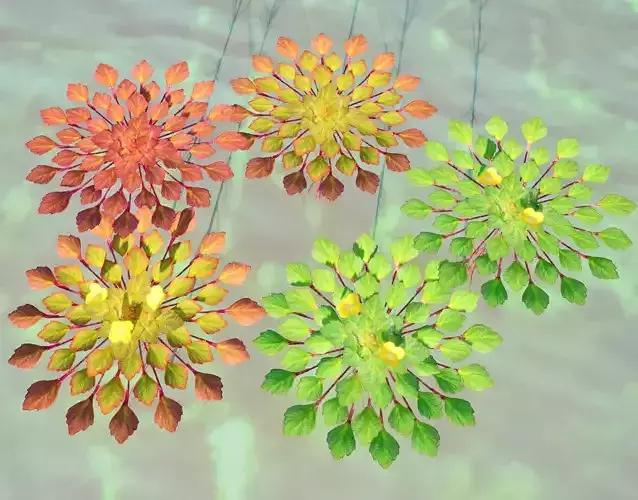 Mosaic Plant 3D Model Low-poly 3D model