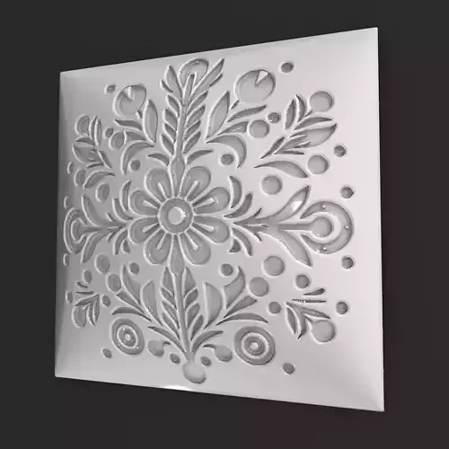 Square Floral 3D Wall Panel NIM 21