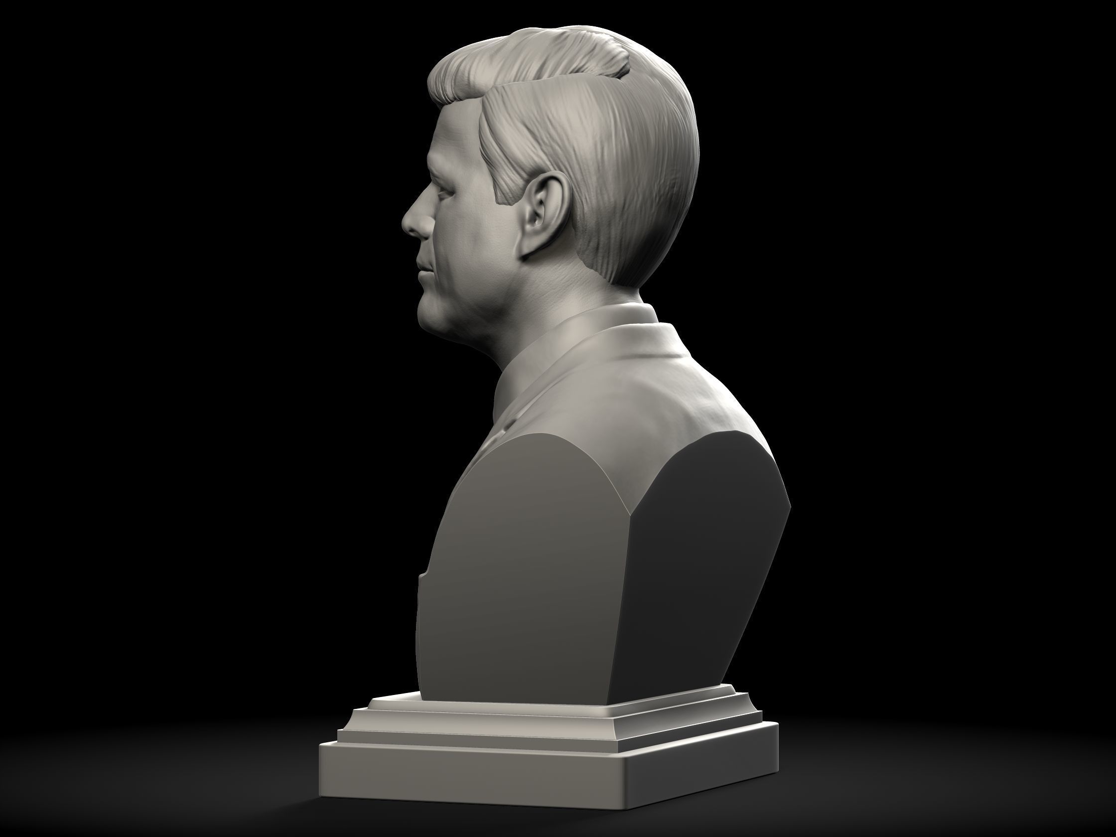 John F Kennedy Bust - 35th US President - Portrait 3D print model_10