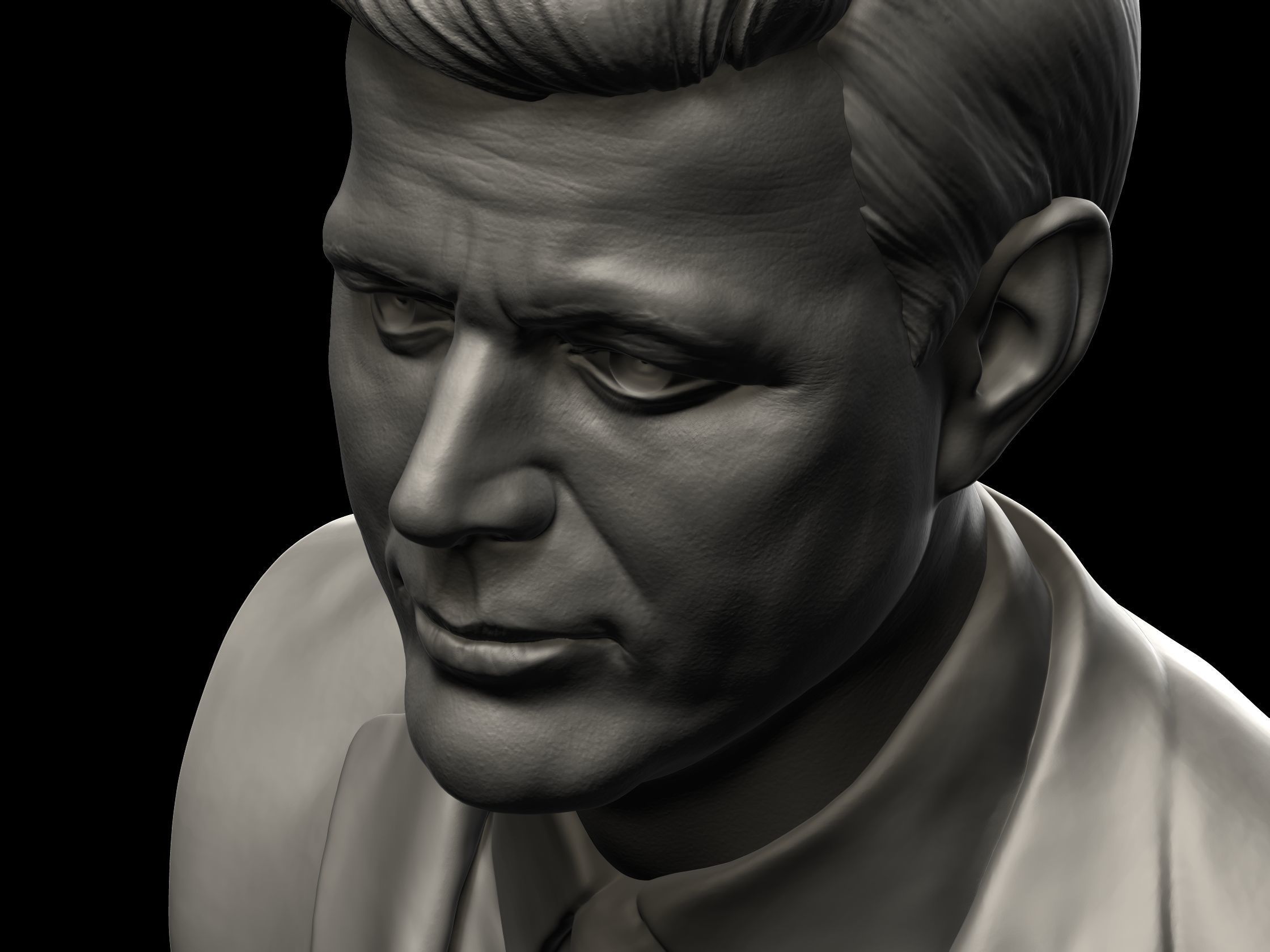 John F Kennedy Bust - 35th US President - Portrait 3D print model_14