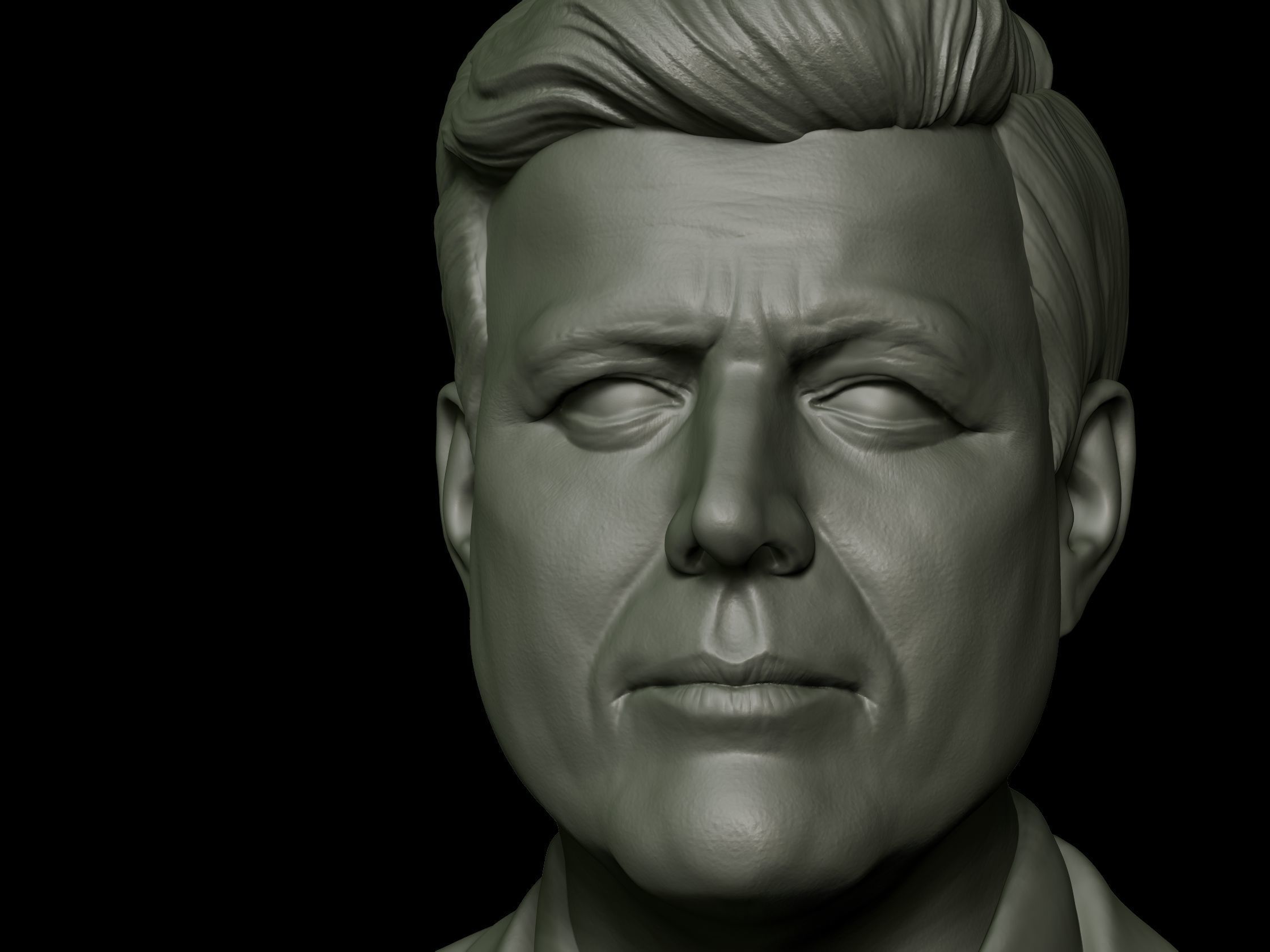 John F Kennedy Bust - 35th US President - Portrait 3D print model_15