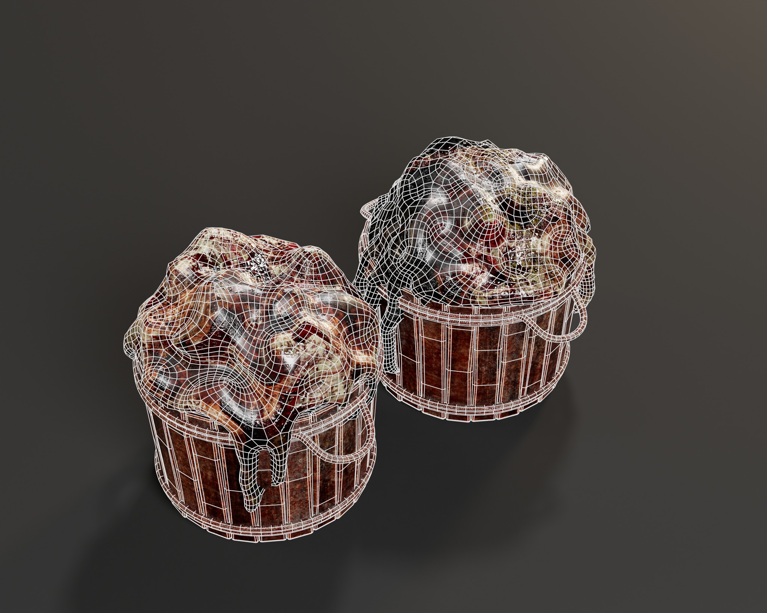 Creepy Buckets with Guts Low-poly 3D model_5