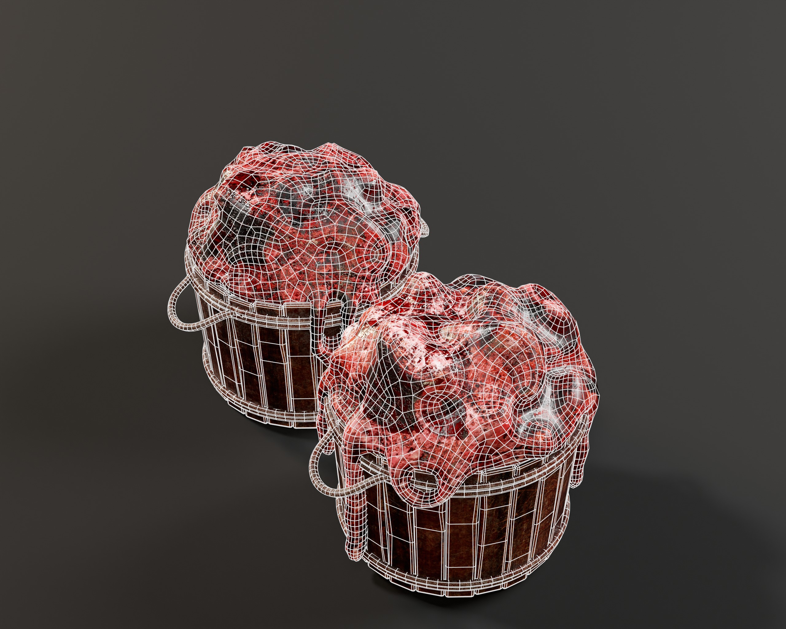 Creepy Buckets with Guts Low-poly 3D model_7