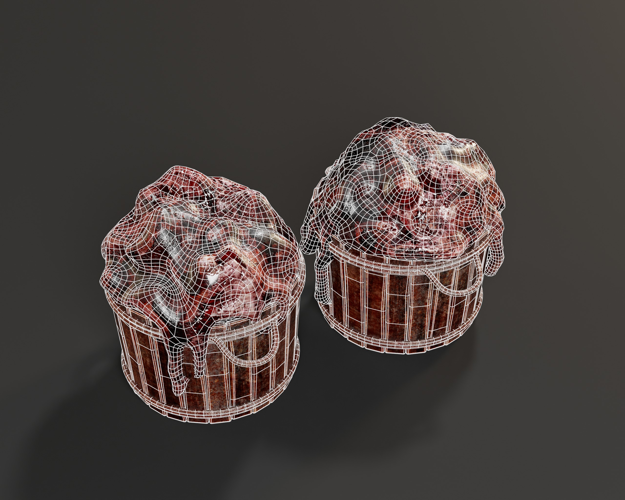 Creepy Buckets with Guts Low-poly 3D model_11