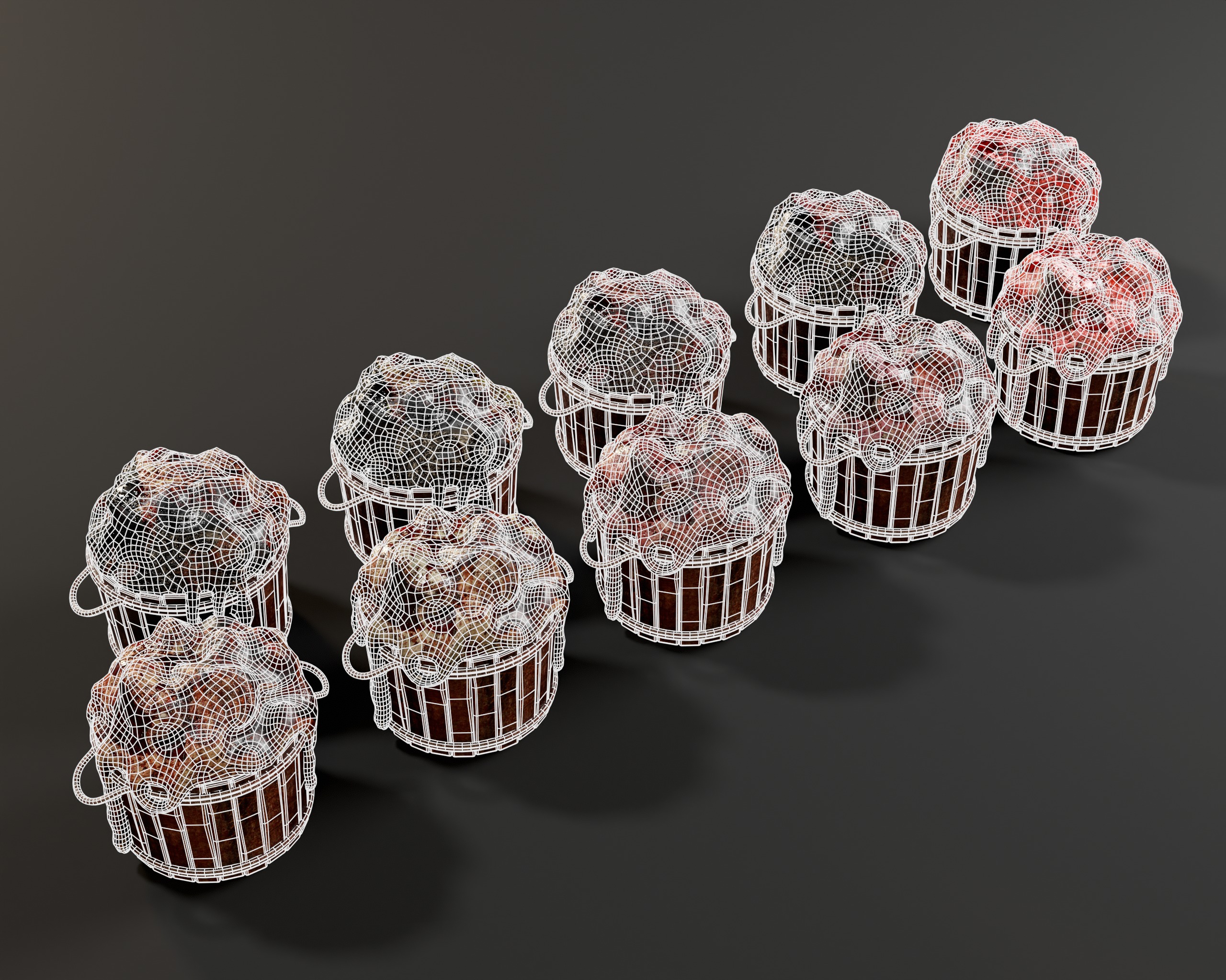 Creepy Buckets with Guts Low-poly 3D model_13