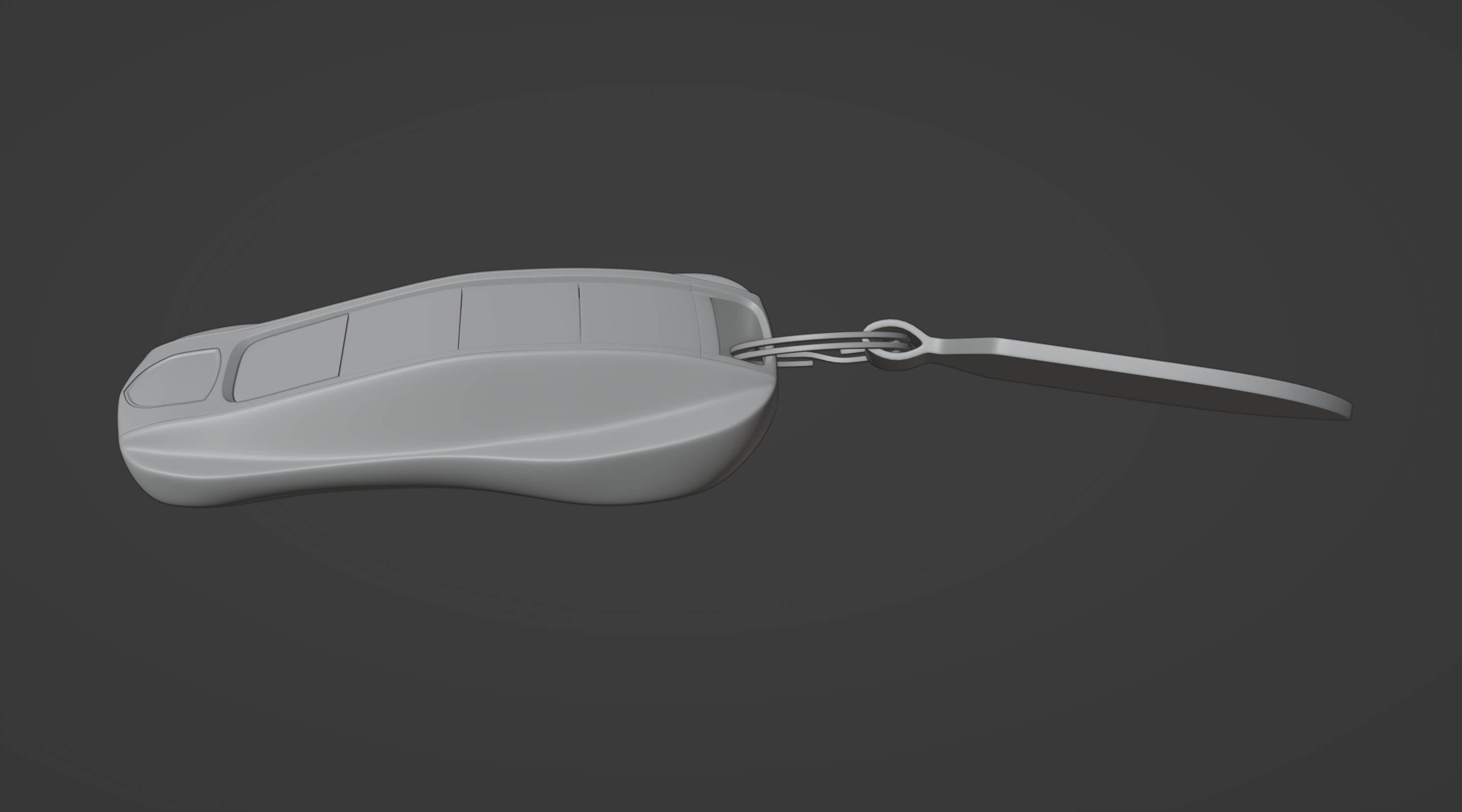 Car Key Porsche with a keychain Low-poly 3D model_14
