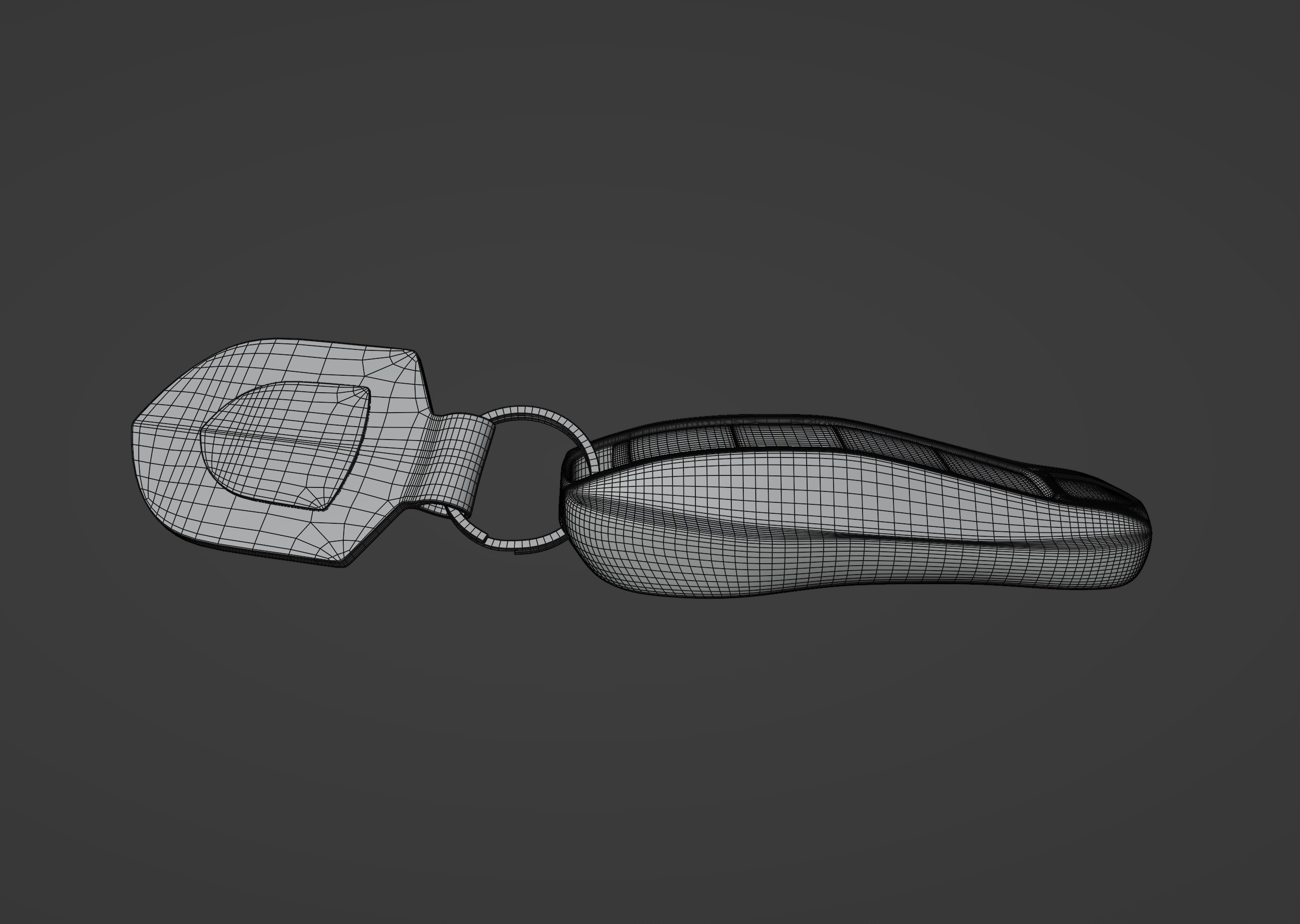 Car Key Porsche with a keychain Low-poly 3D model_16