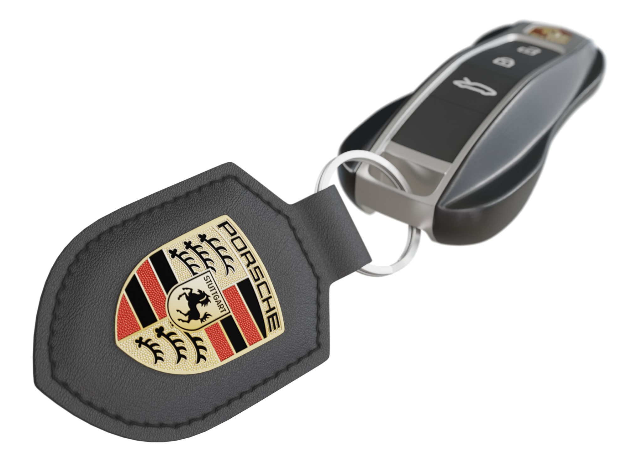Car Key Porsche with a keychain Low-poly 3D model_2
