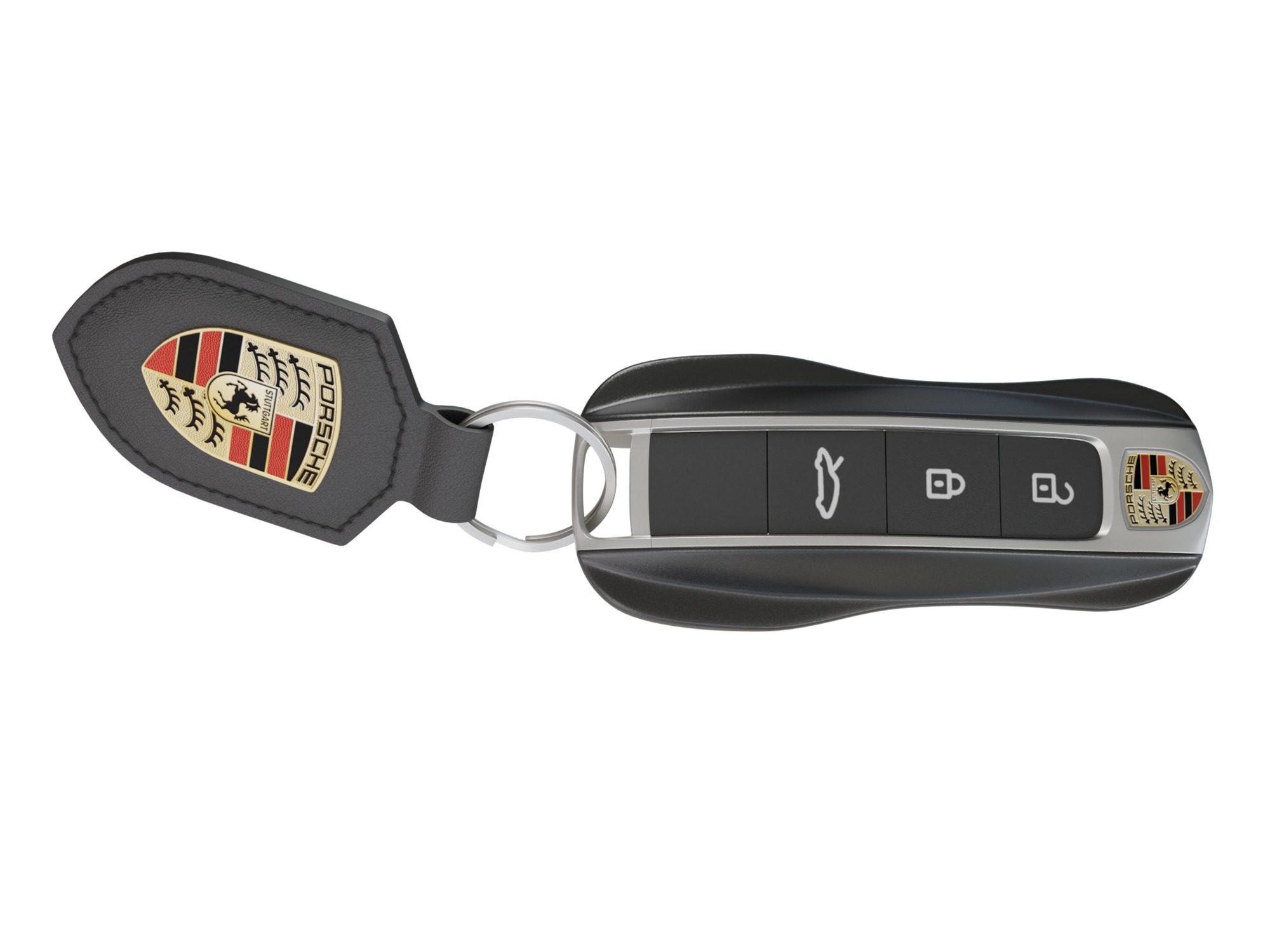 Car Key Porsche with a keychain Low-poly 3D model_5
