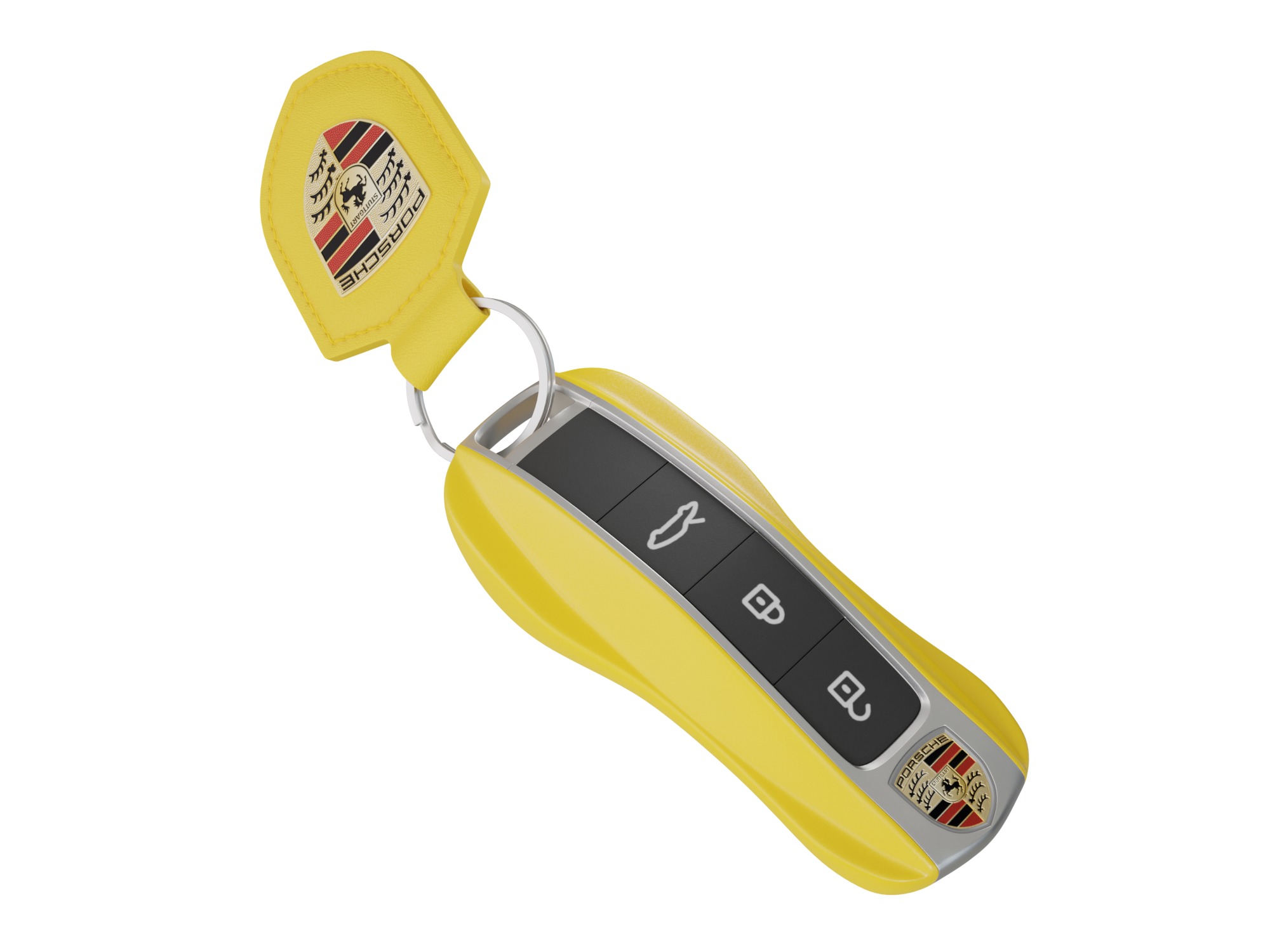 Car Key Porsche with a keychain Low-poly 3D model_8