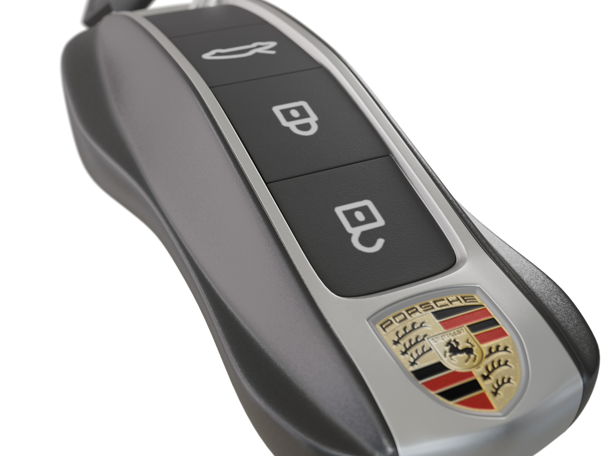 Car Key Porsche with a keychain Low-poly 3D model_3