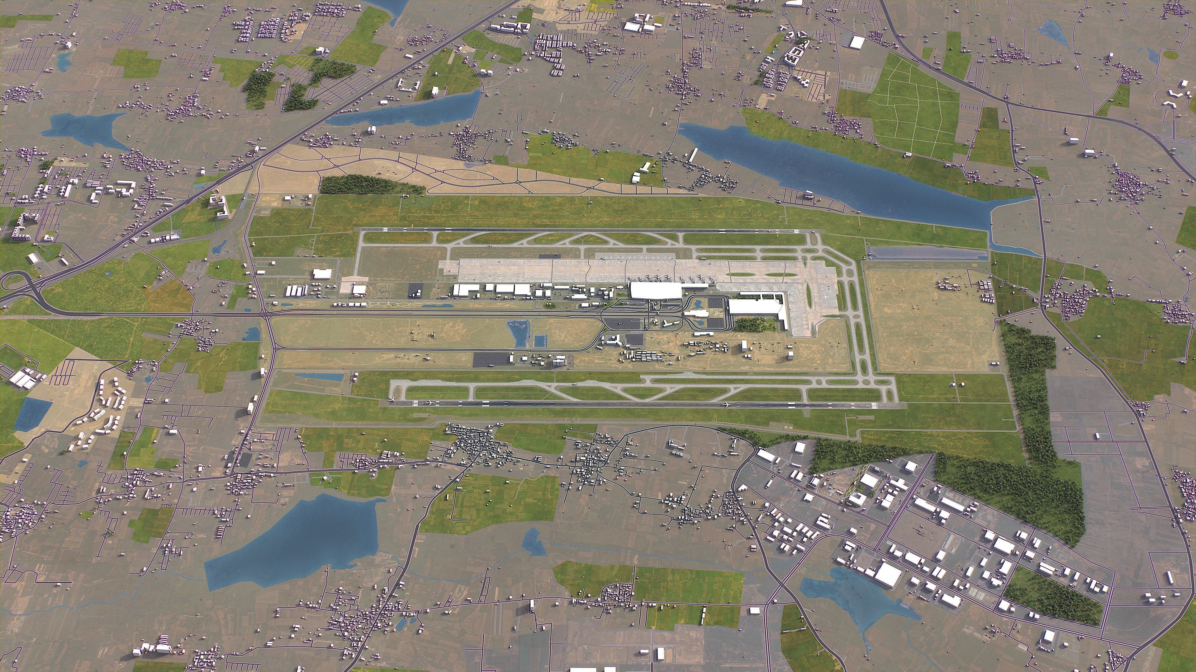 Bengaluru - 3D Airport Model Low-poly 3D model_6