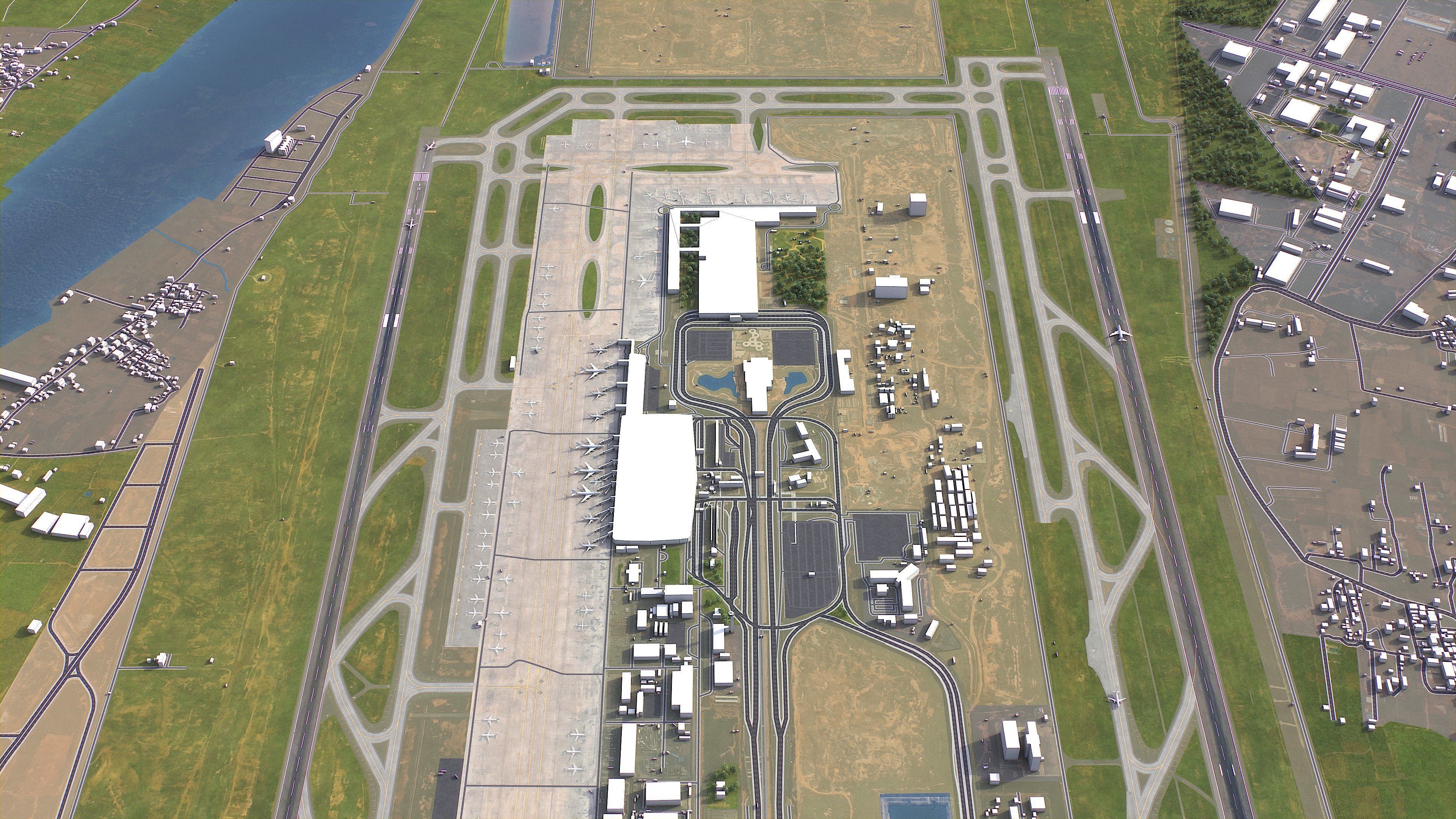 Bengaluru - 3D Airport Model Low-poly 3D model_3