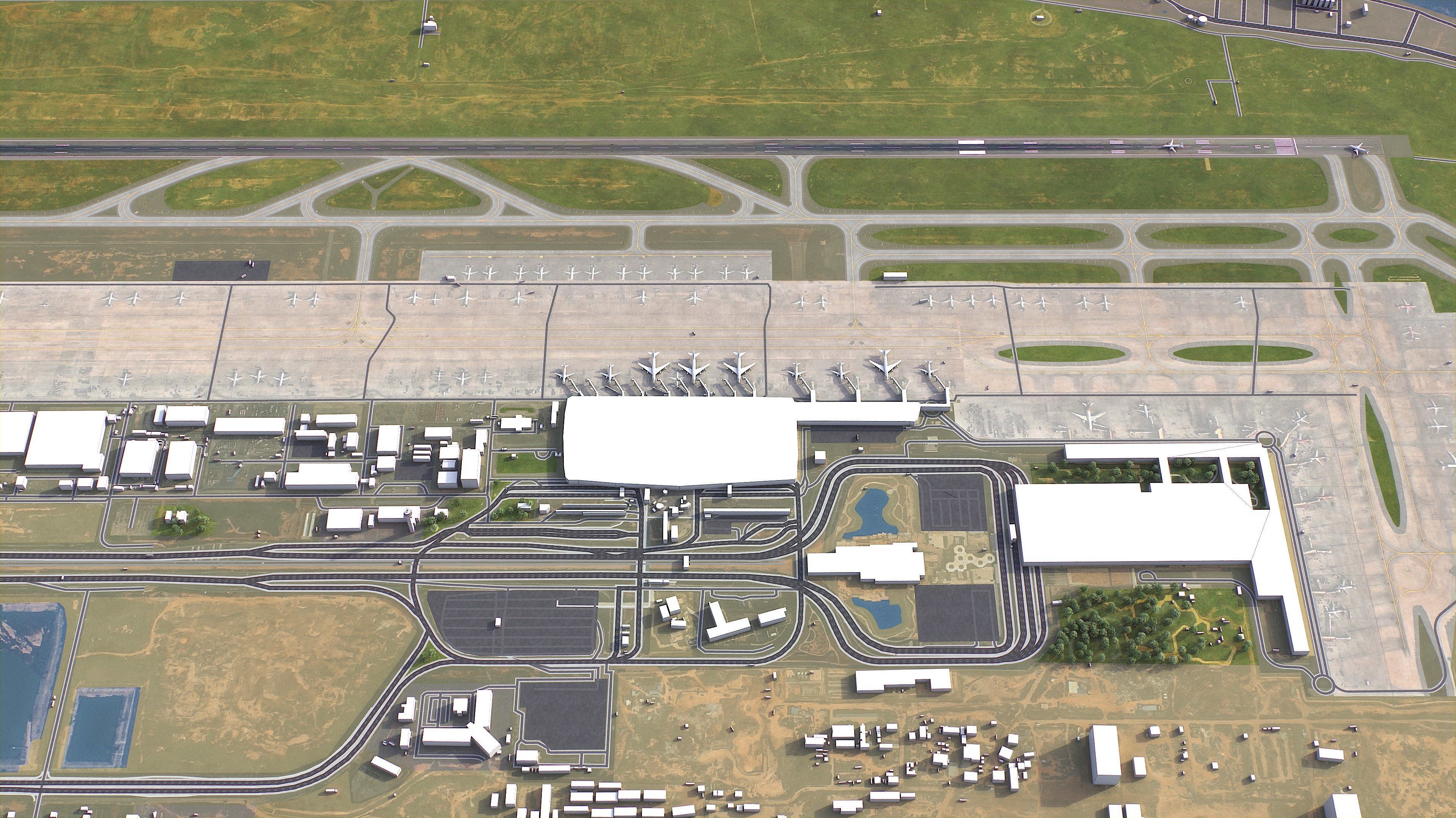 Bengaluru - 3D Airport Model Low-poly 3D model_1