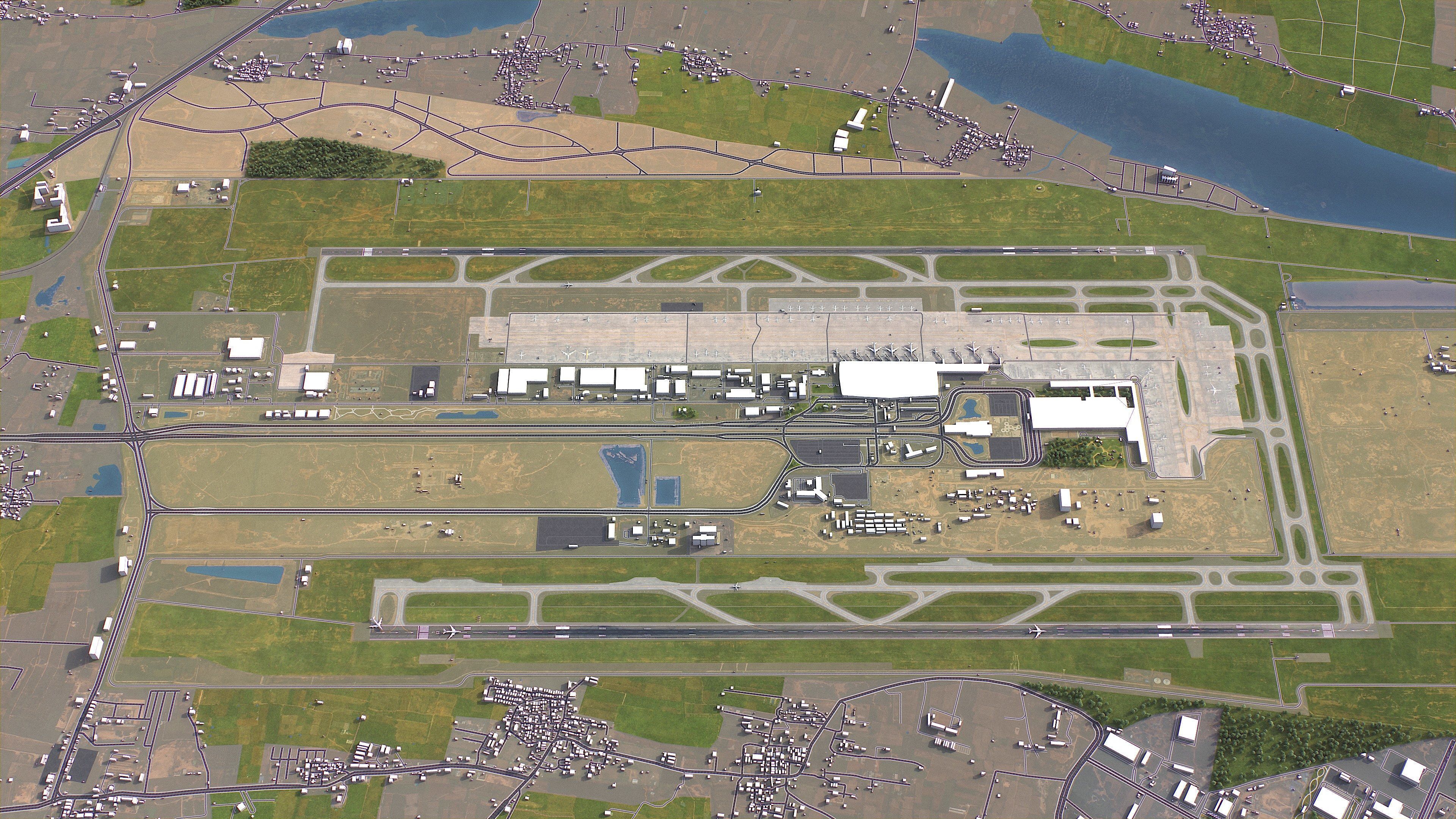 Bengaluru - 3D Airport Model Low-poly 3D model_2