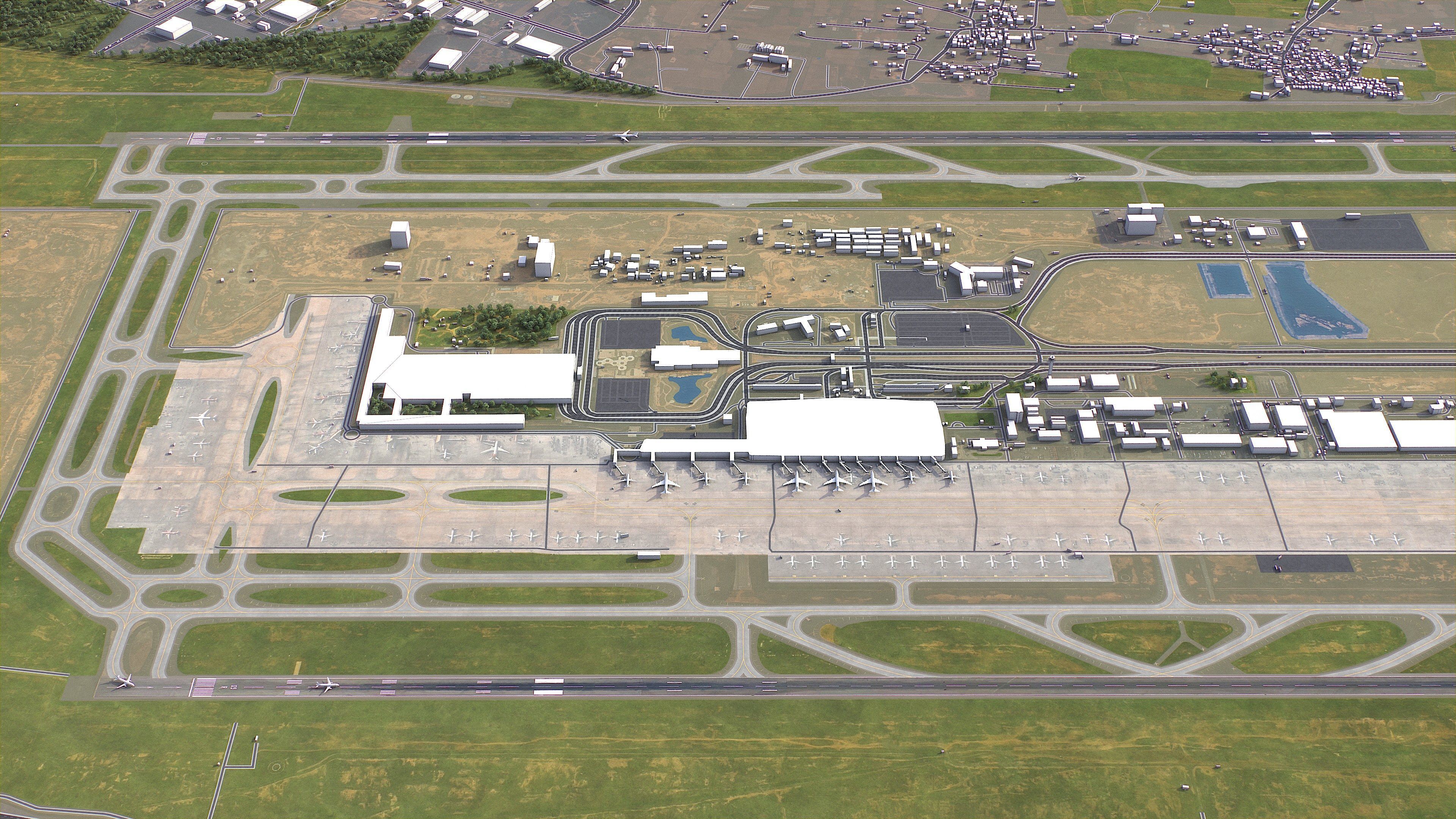 Bengaluru - 3D Airport Model Low-poly 3D model_4