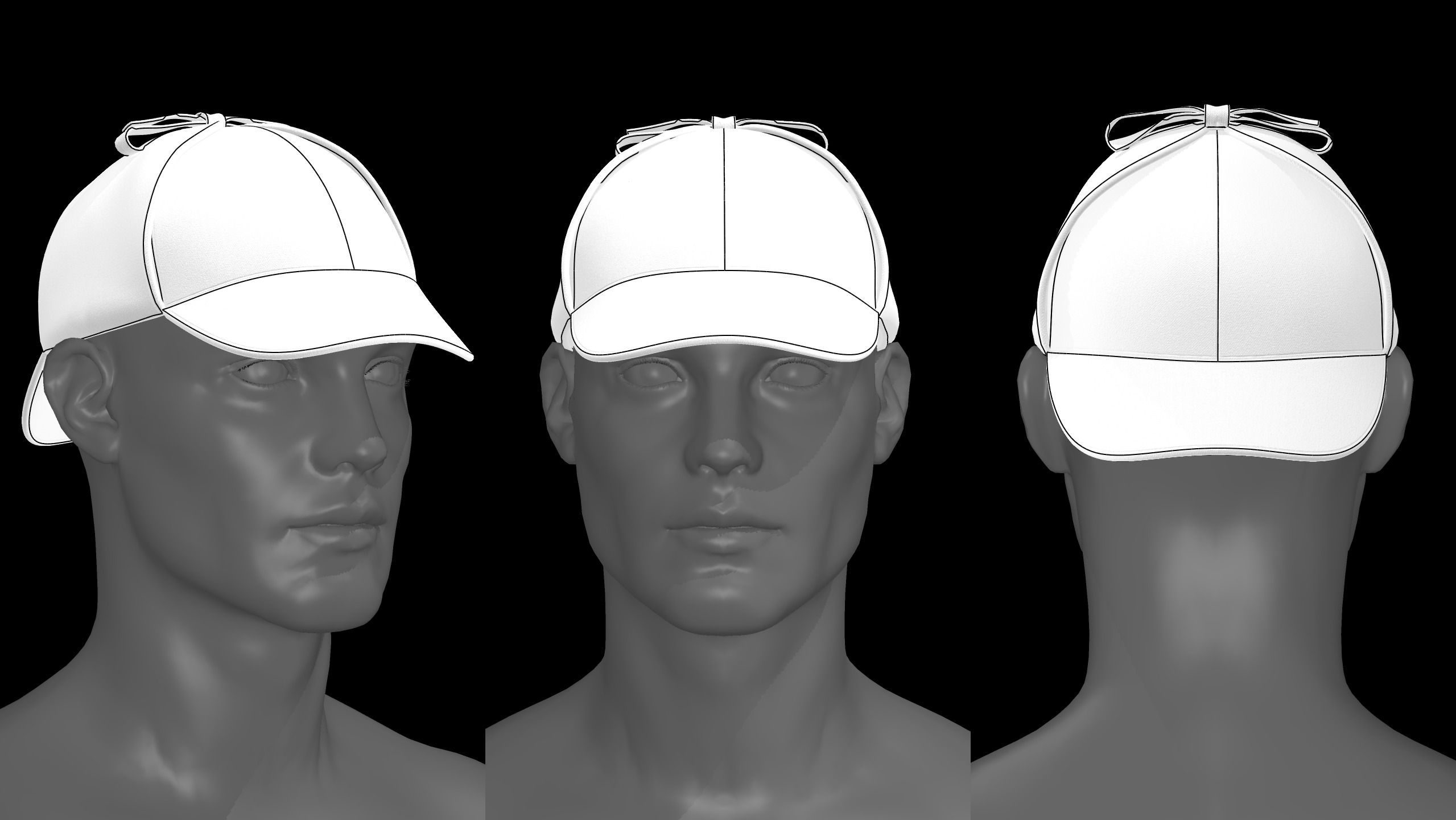 CLASSIC CAPS PACK mv2 highpoly 3D model_6