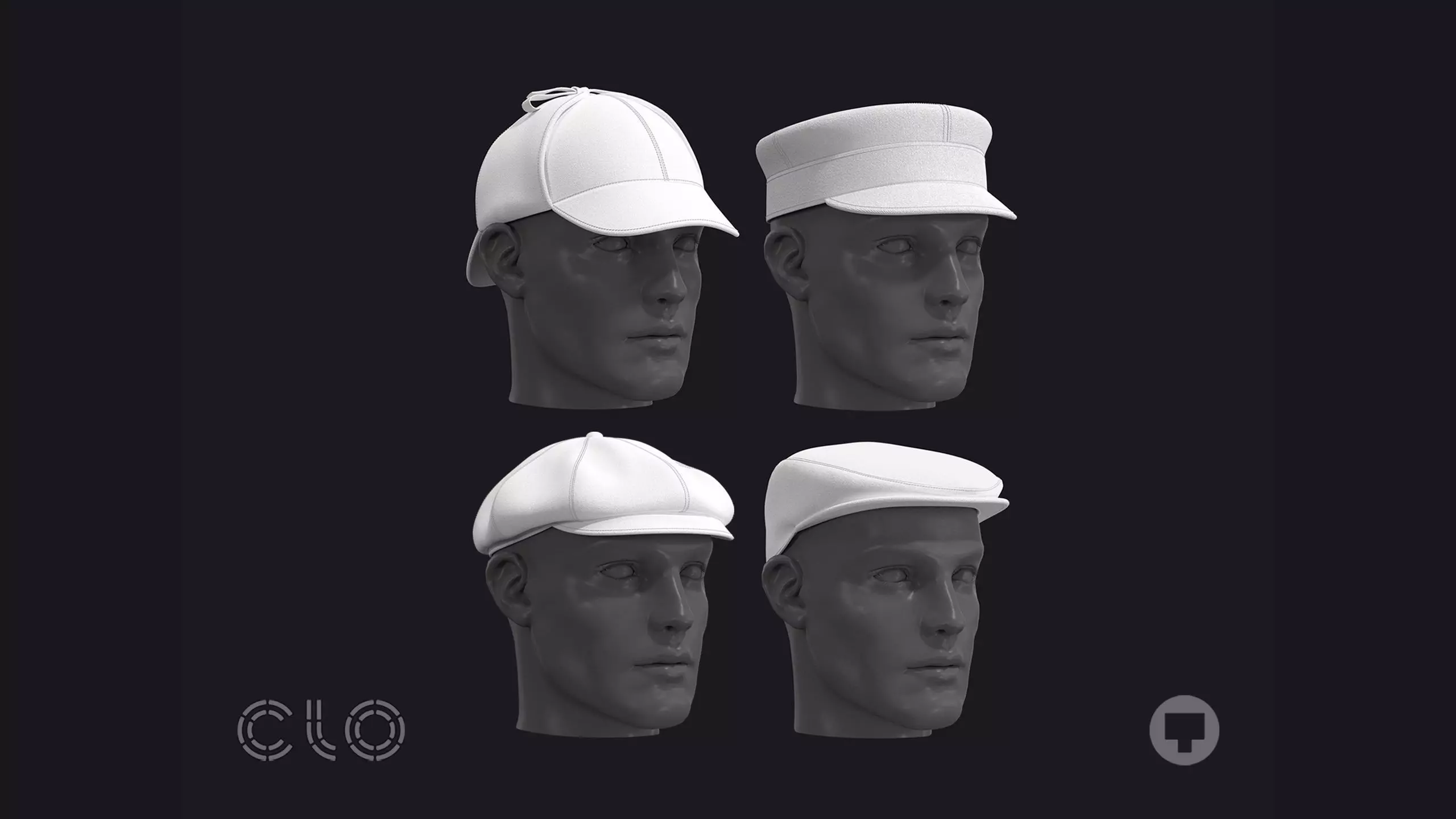CLASSIC CAPS PACK mv2 highpoly 3D model_0