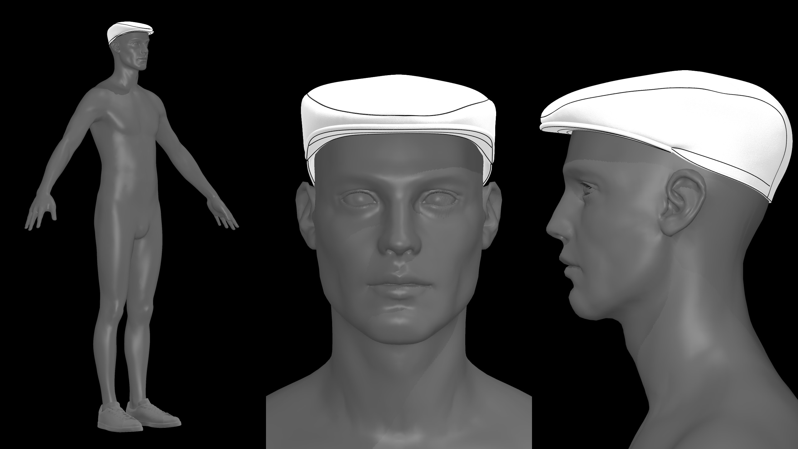 CLASSIC CAPS PACK mv2 highpoly 3D model_14