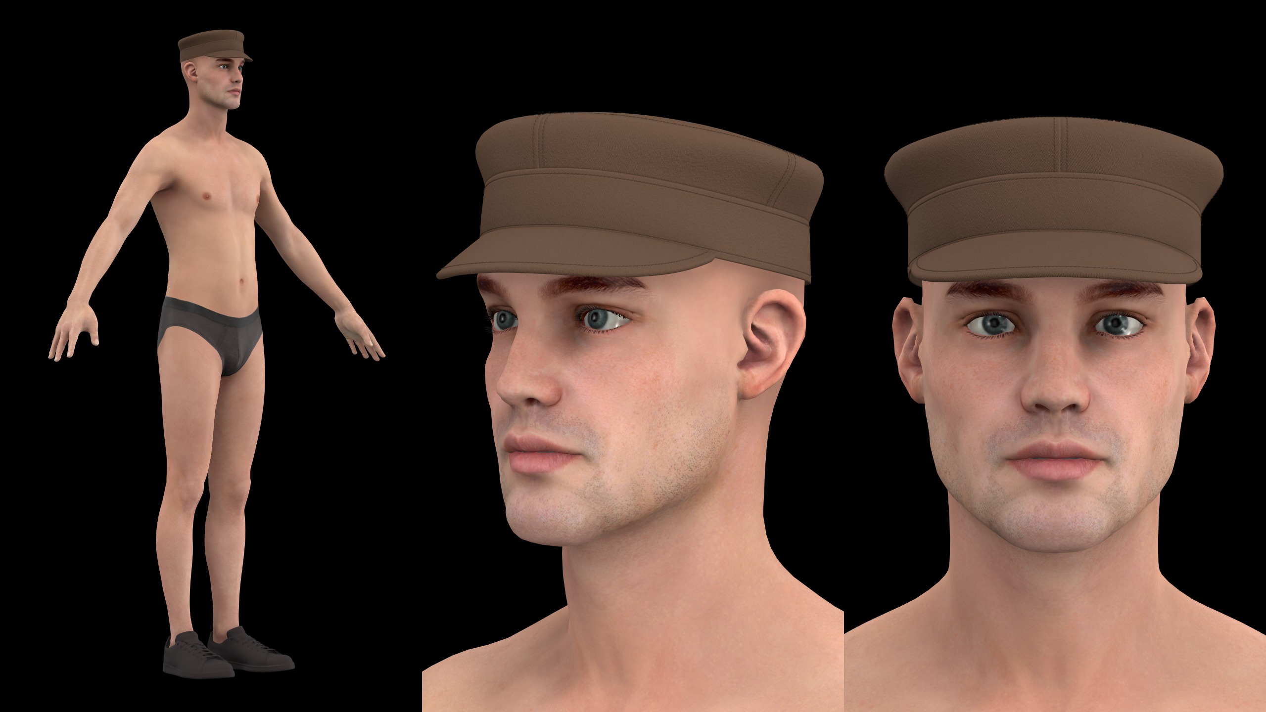 CLASSIC CAPS PACK mv2 highpoly 3D model_10