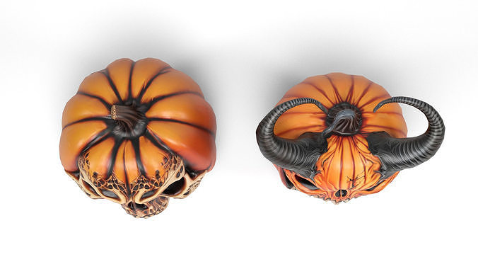 Evil pumpkins Low-poly 3D model 7