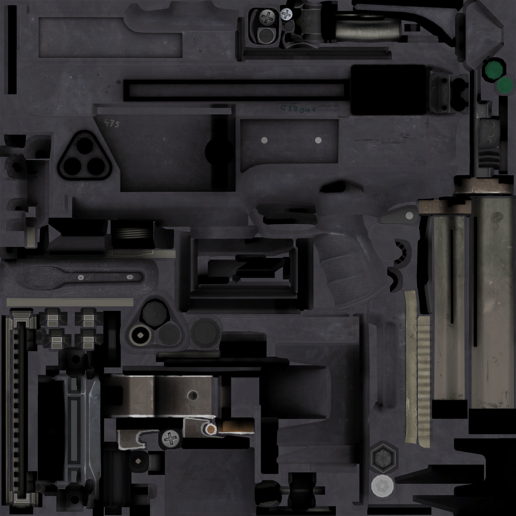 39-Cornershot-GL-gun model 3d game ready model Low-poly 3D model Low-poly 3D model_35