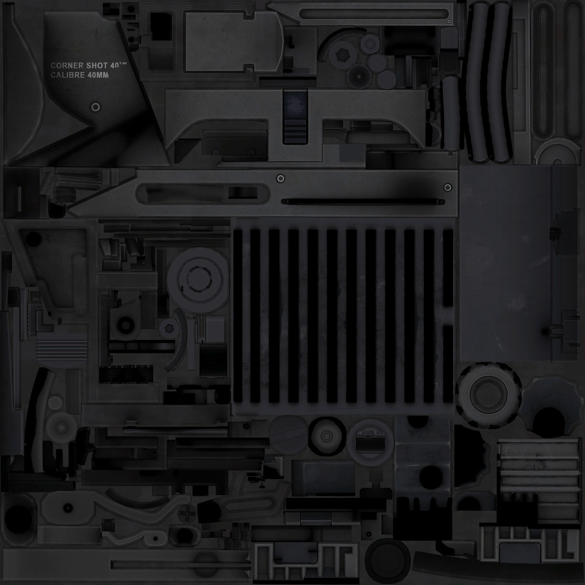 39-Cornershot-GL-gun model 3d game ready model Low-poly 3D model Low-poly 3D model_31