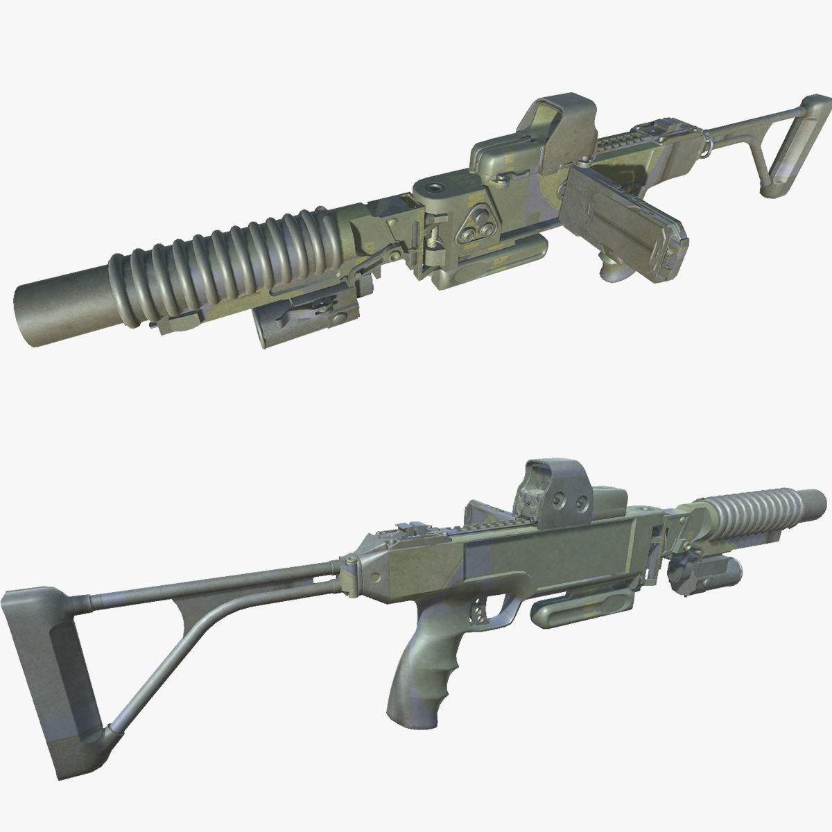 39-Cornershot-GL-gun model 3d game ready model Low-poly 3D model Low-poly 3D model_10