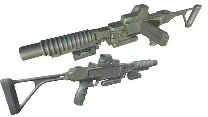 39-Cornershot-GL-gun model 3d game ready model Low-poly 3D model