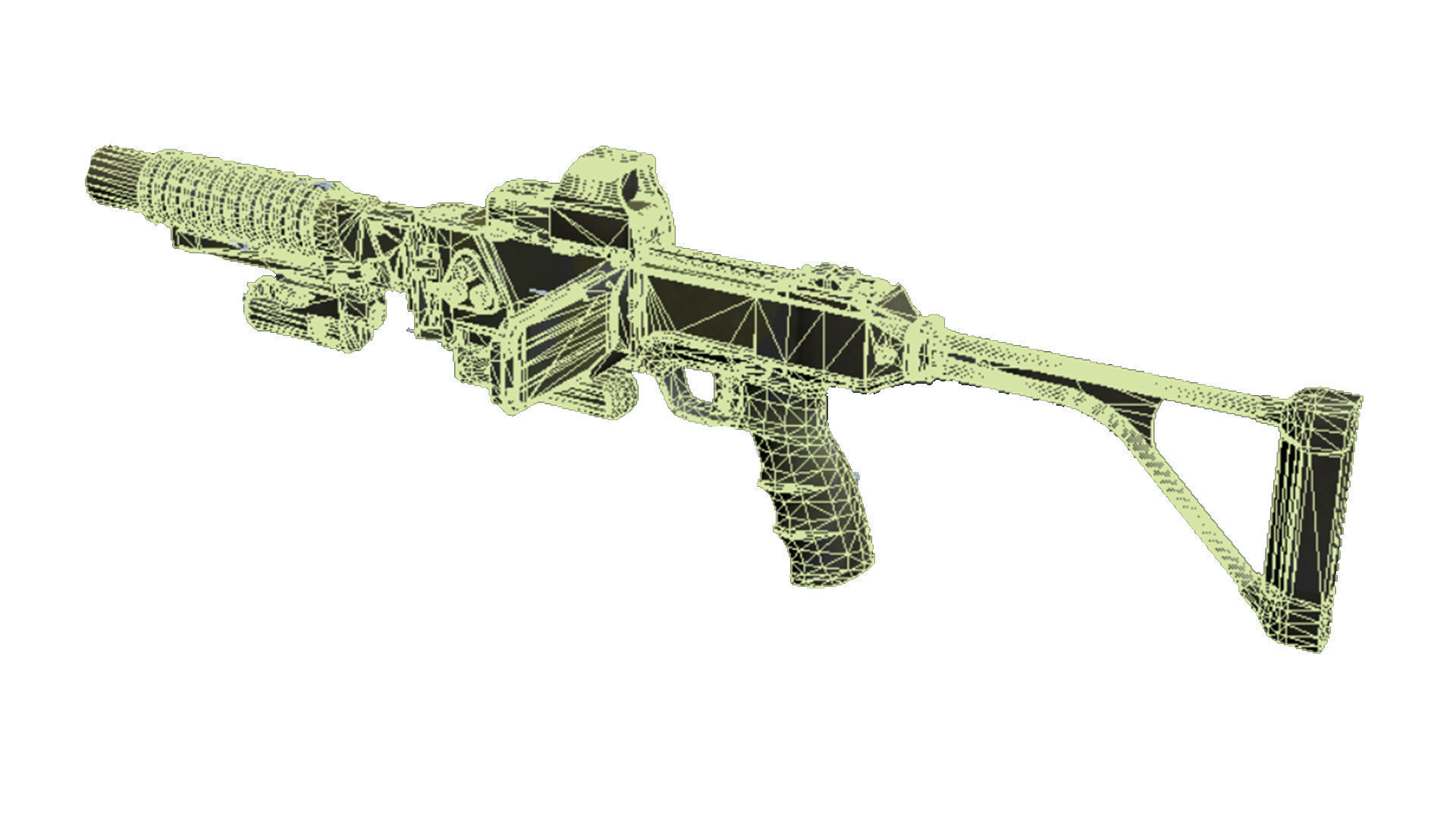 39-Cornershot-GL-gun model 3d game ready model Low-poly 3D model Low-poly 3D model_27