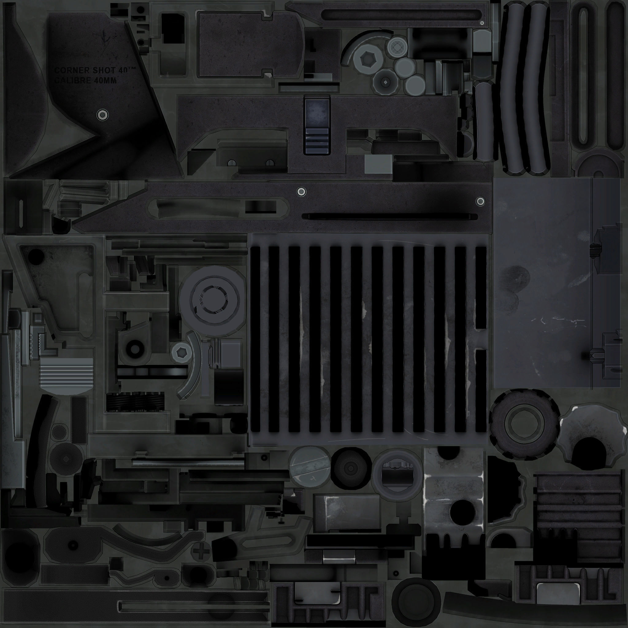 39-Cornershot-GL-gun model 3d game ready model Low-poly 3D model Low-poly 3D model_23