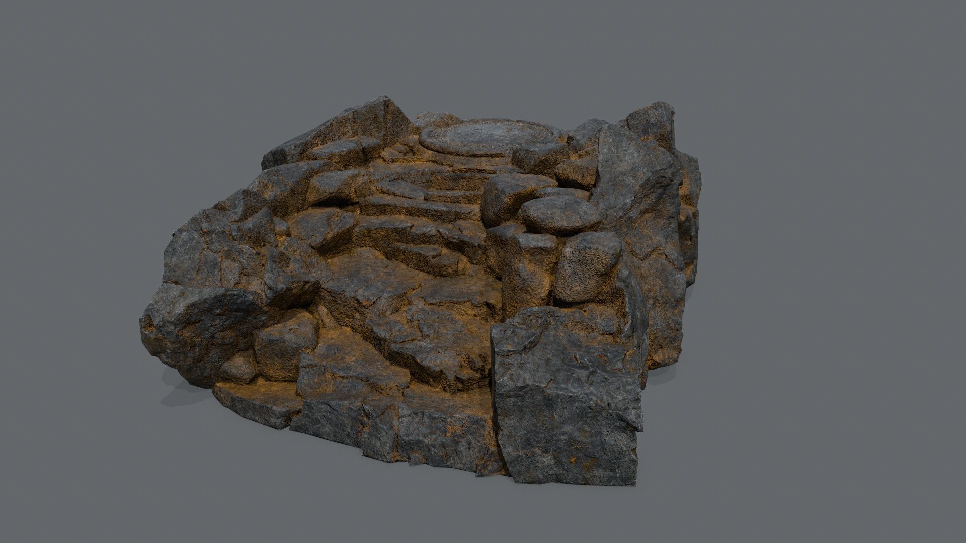 old temple Low-poly 3D model_1