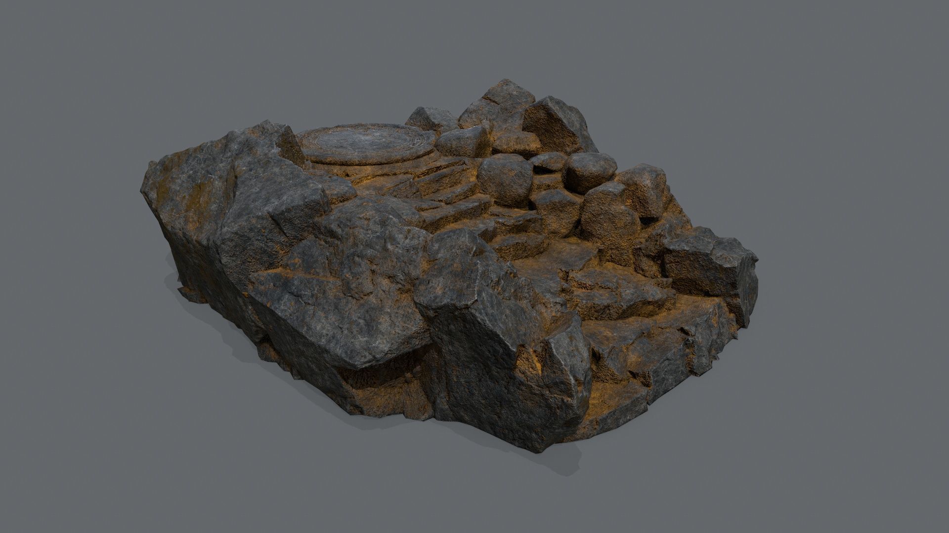 old temple Low-poly 3D model_8