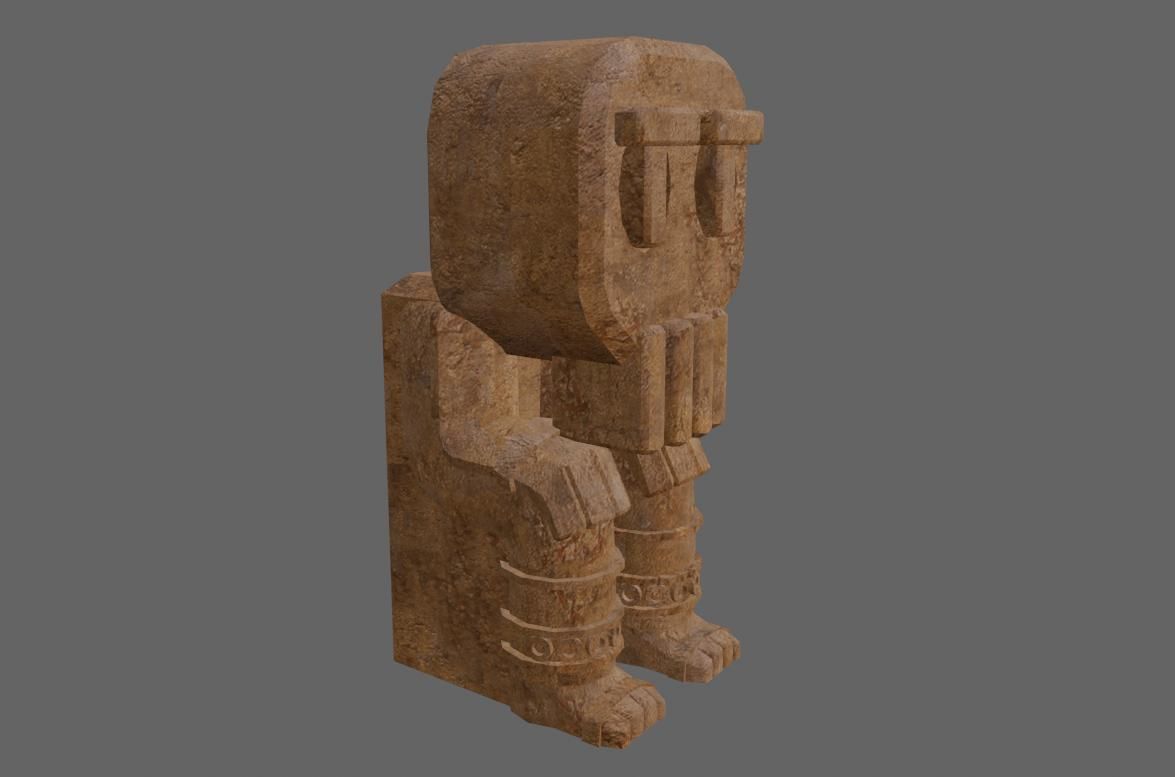 Ancient Skull Statue Low-poly 3D model_12