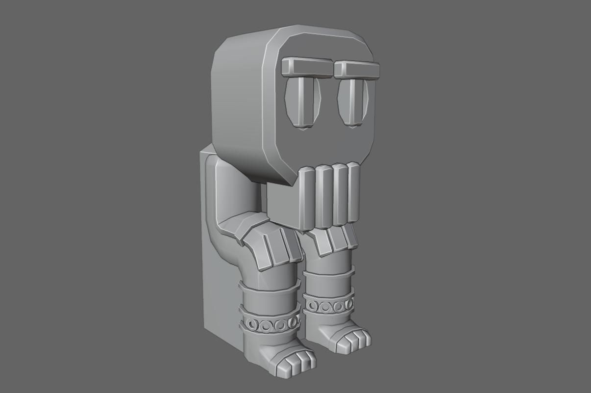 Ancient Skull Statue Low-poly 3D model_13