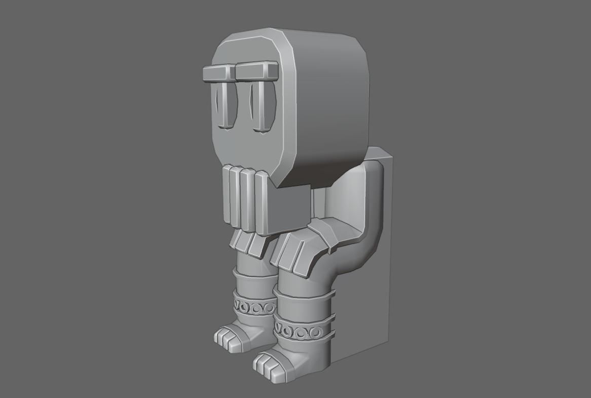 Ancient Skull Statue Low-poly 3D model_15