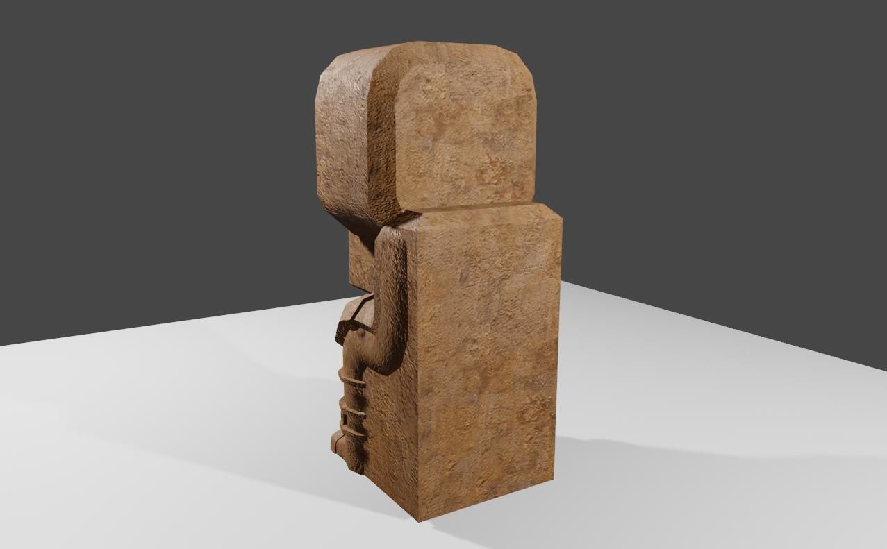 Ancient Skull Statue Low-poly 3D model_6