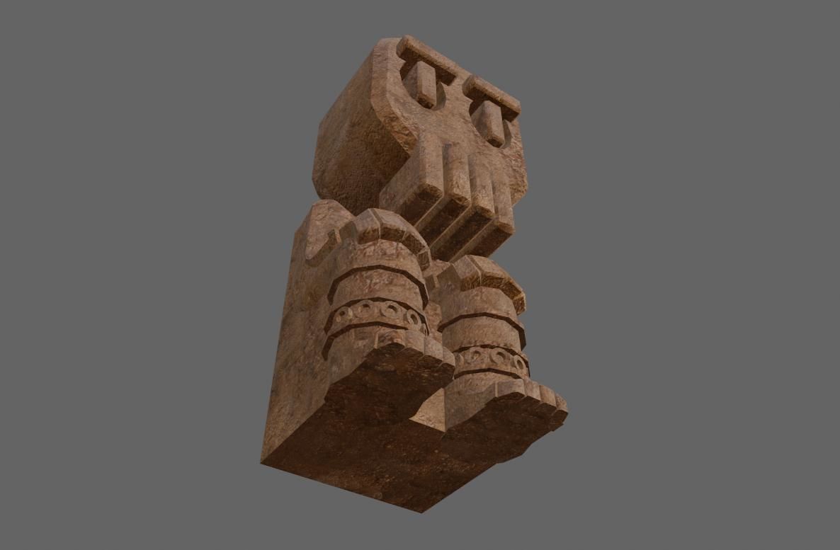 Ancient Skull Statue Low-poly 3D model_11