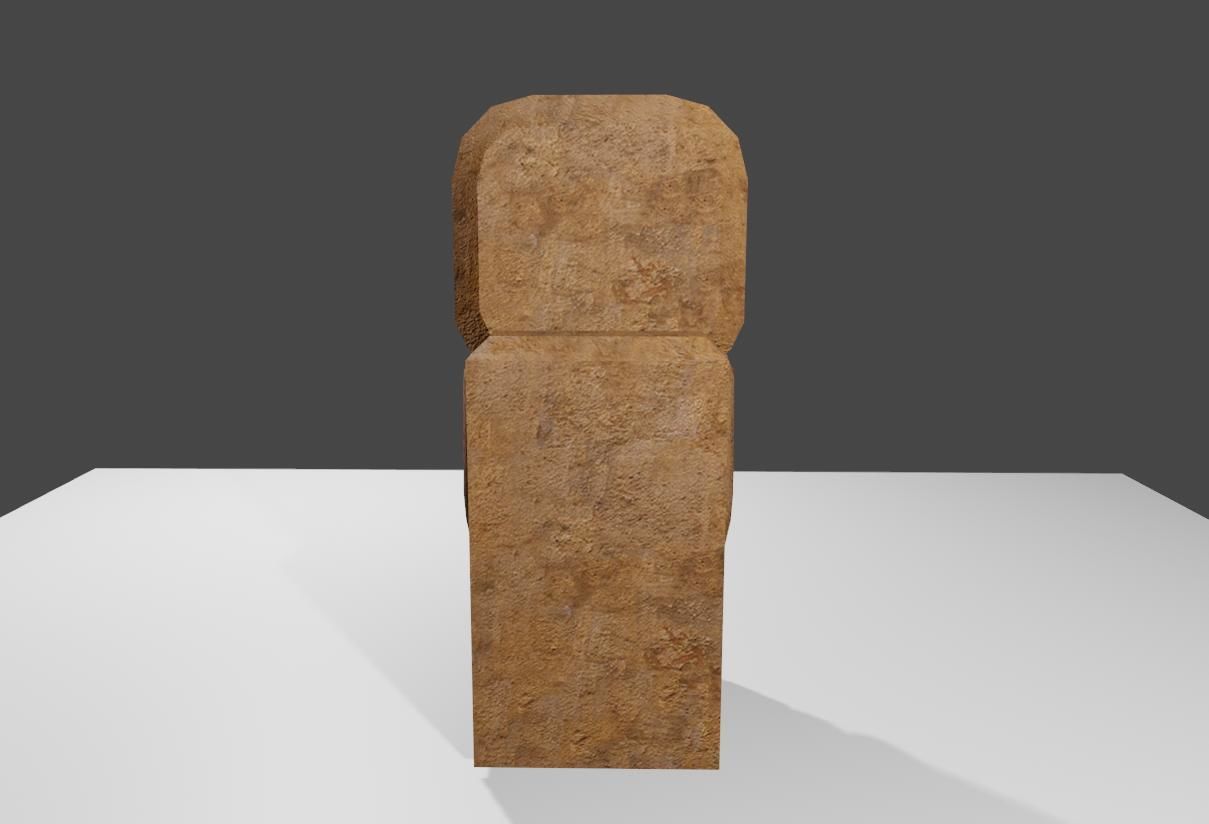 Ancient Skull Statue Low-poly 3D model_7