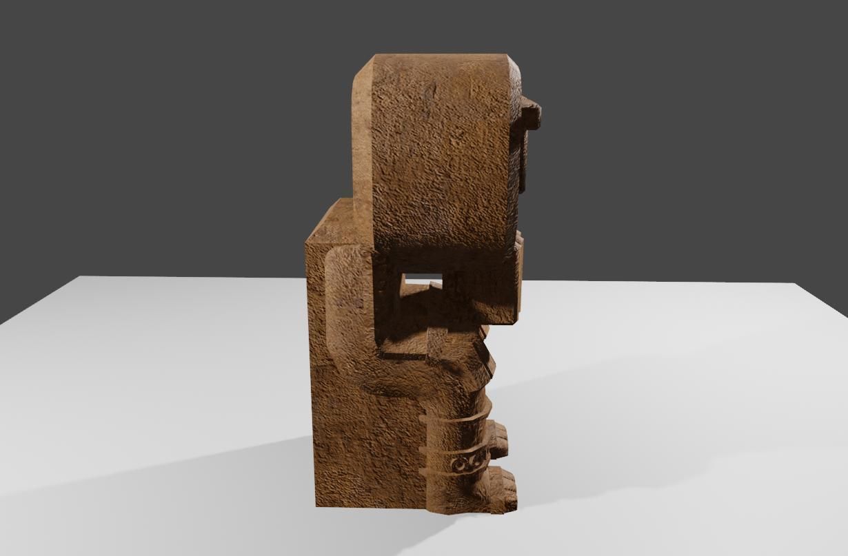Ancient Skull Statue Low-poly 3D model_9