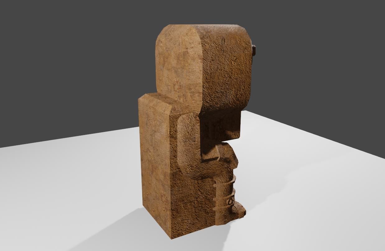 Ancient Skull Statue Low-poly 3D model_8
