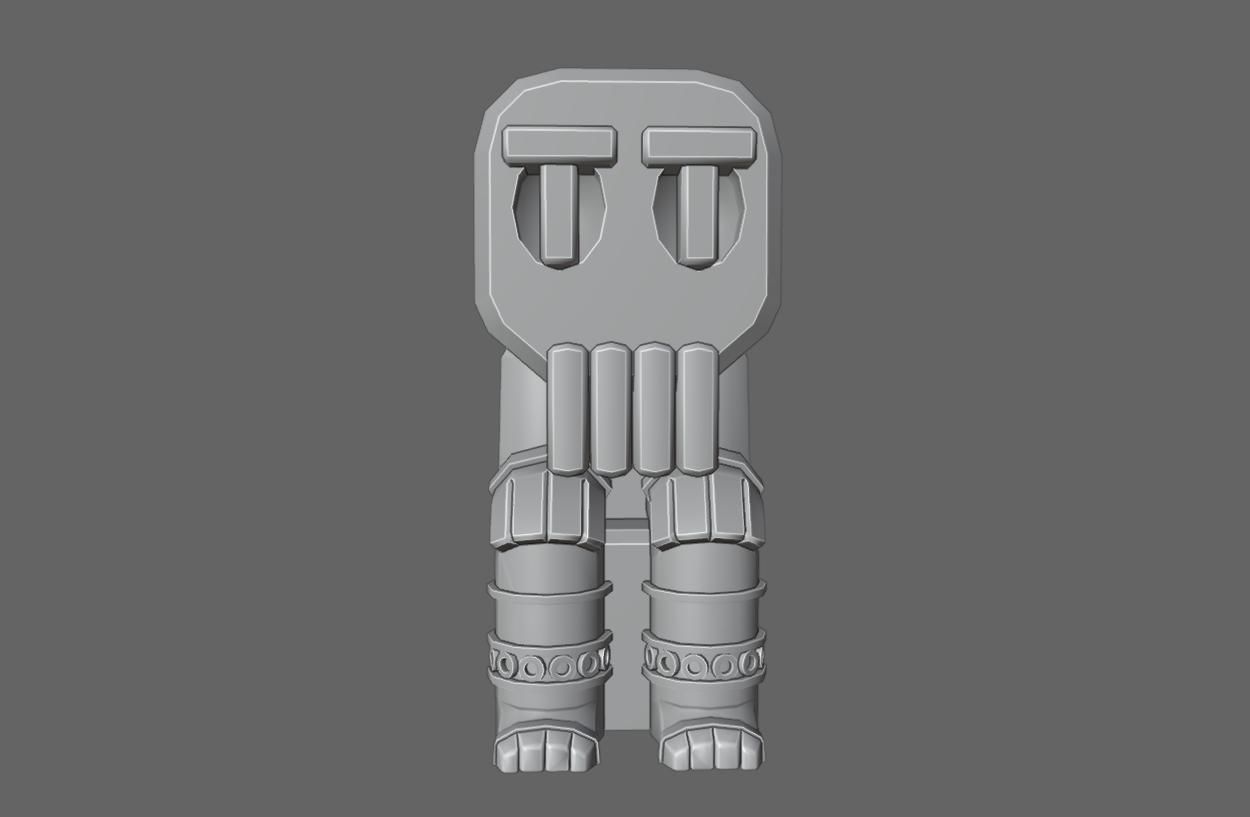 Ancient Skull Statue Low-poly 3D model_14