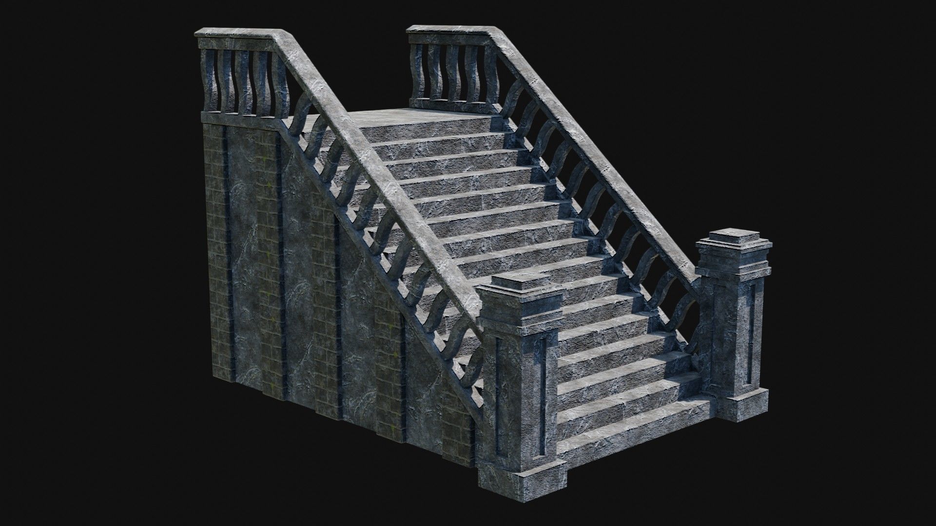 STAIRS COLUMNS GATE STAIR PLATFORM PIER TEMPLE PORTAL COLLECTION Low-poly 3D model_21