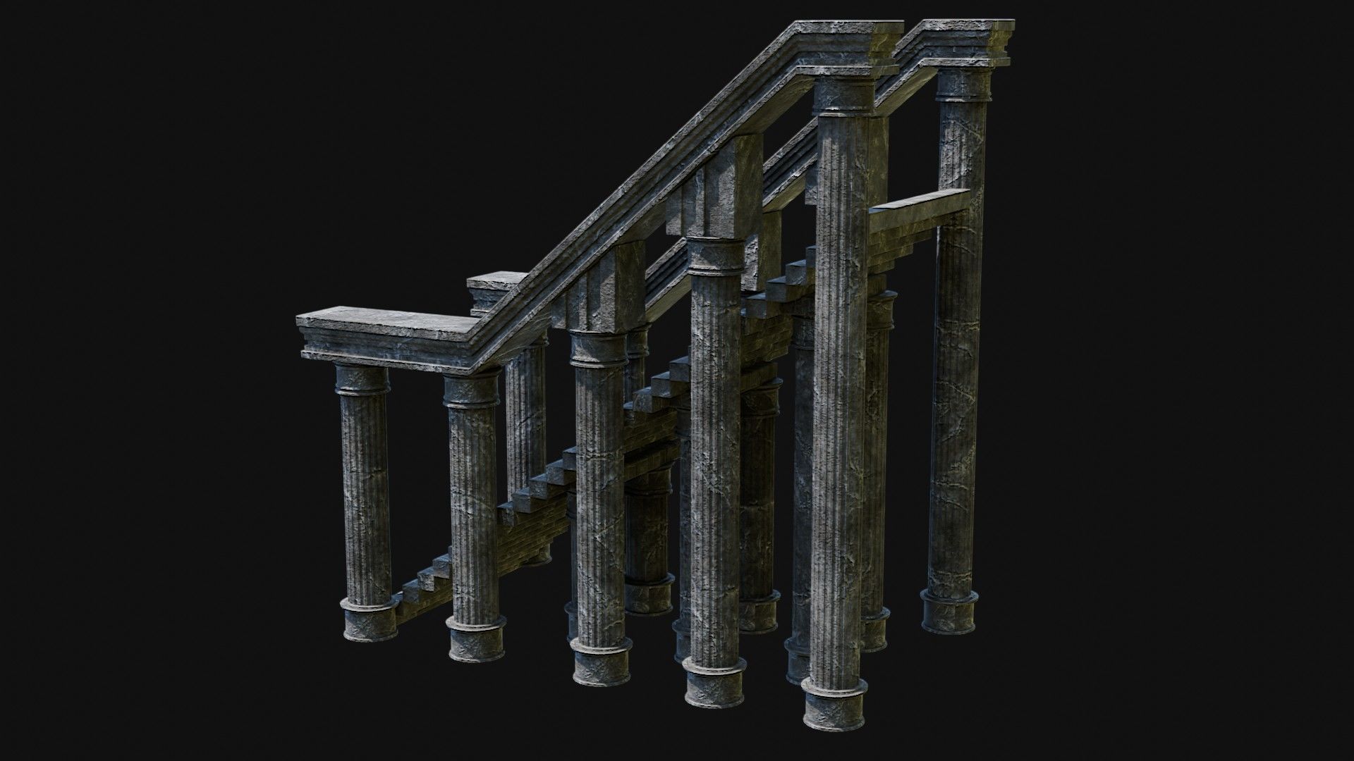 STAIRS COLUMNS GATE STAIR PLATFORM PIER TEMPLE PORTAL COLLECTION Low-poly 3D model_50
