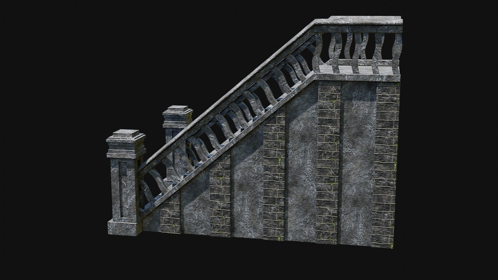 STAIRS COLUMNS GATE STAIR PLATFORM PIER TEMPLE PORTAL COLLECTION Low-poly 3D model_20