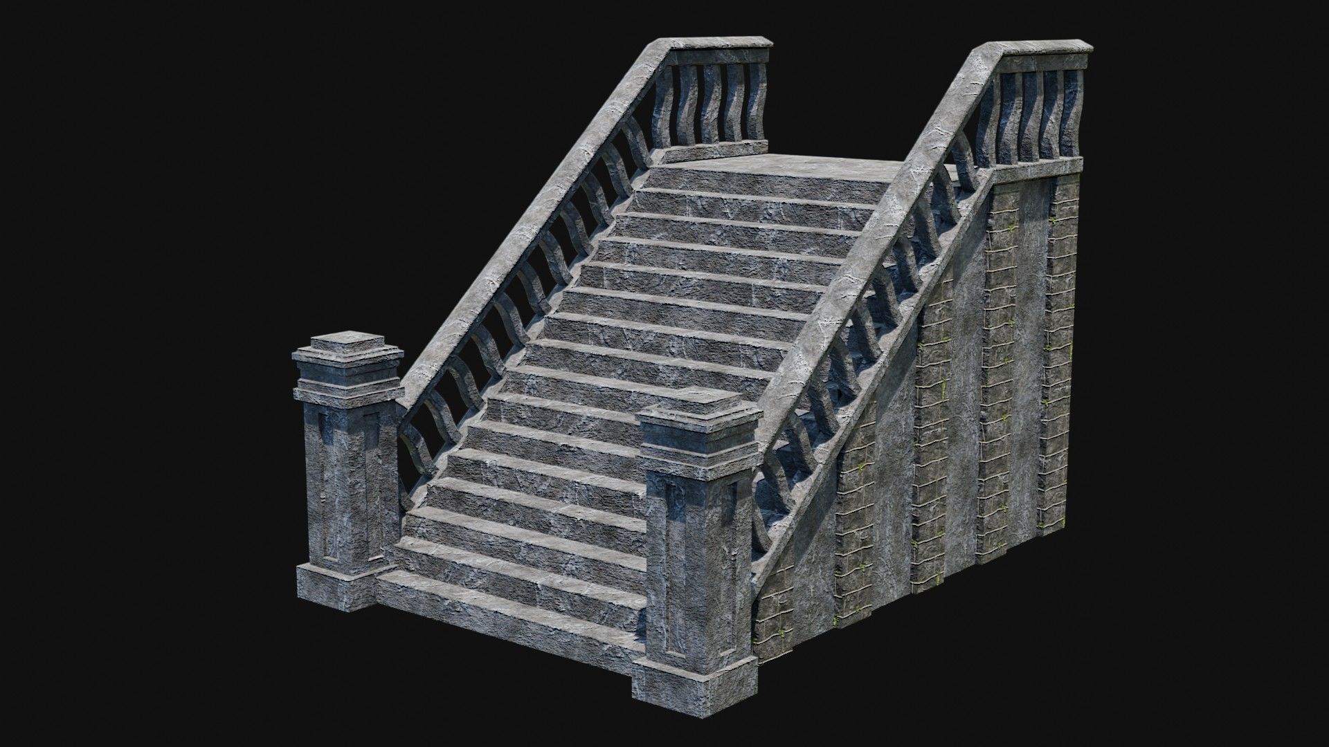 STAIRS COLUMNS GATE STAIR PLATFORM PIER TEMPLE PORTAL COLLECTION Low-poly 3D model_19