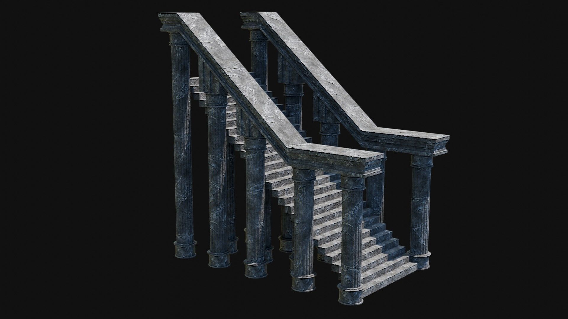 STAIRS COLUMNS GATE STAIR PLATFORM PIER TEMPLE PORTAL COLLECTION Low-poly 3D model_51