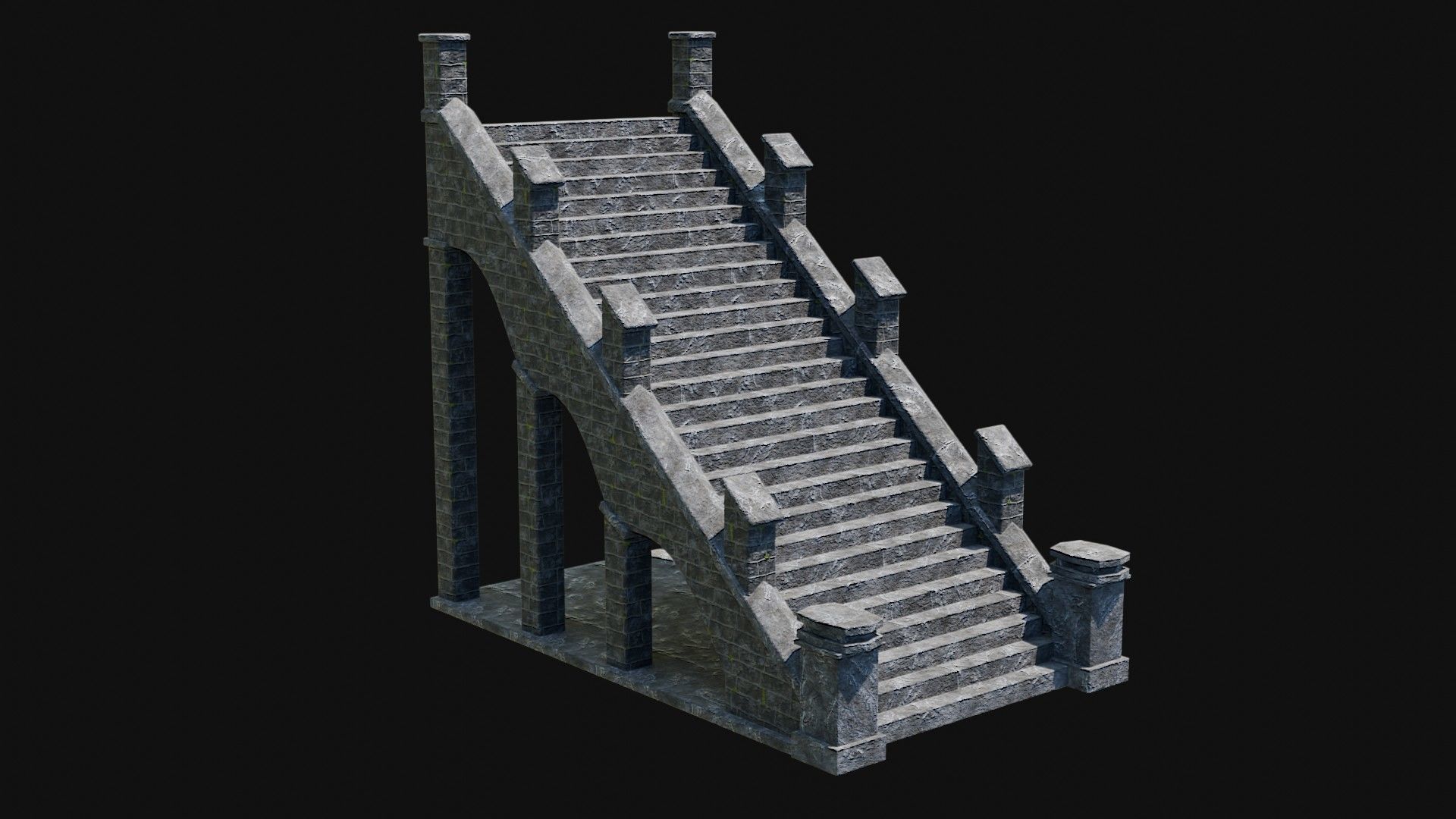 STAIRS COLUMNS GATE STAIR PLATFORM PIER TEMPLE PORTAL COLLECTION Low-poly 3D model_27